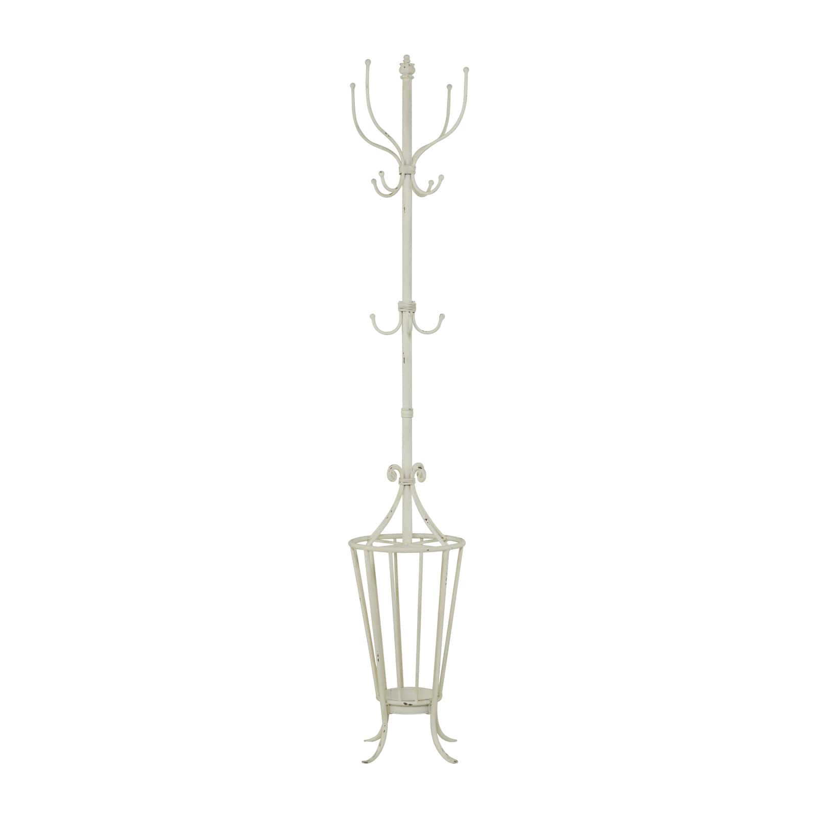 White Metal Farmhouse Coat Rack 72" x 15" x 15"