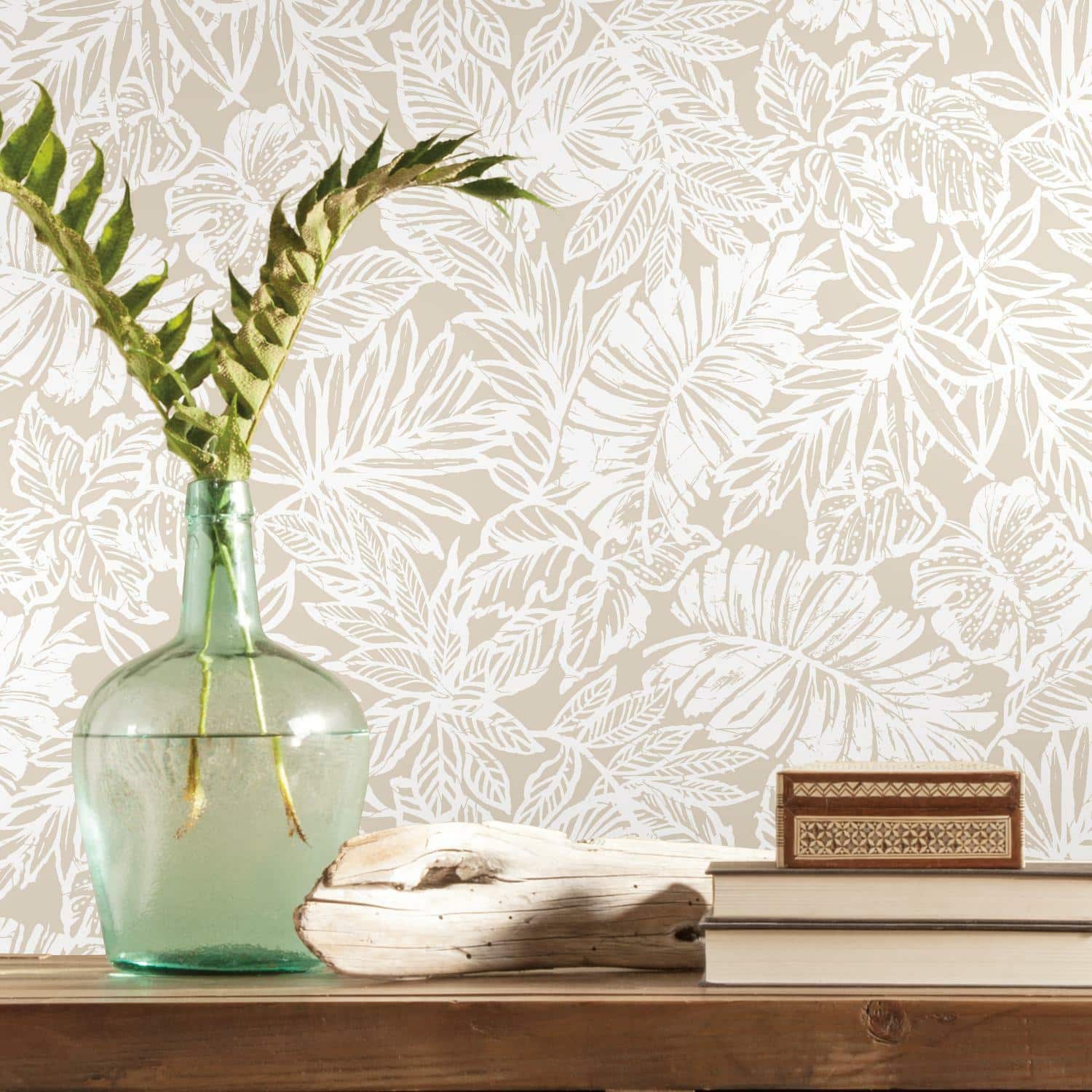 RoomMates Batik Tropical Leaf Peel & Stick Wallpaper