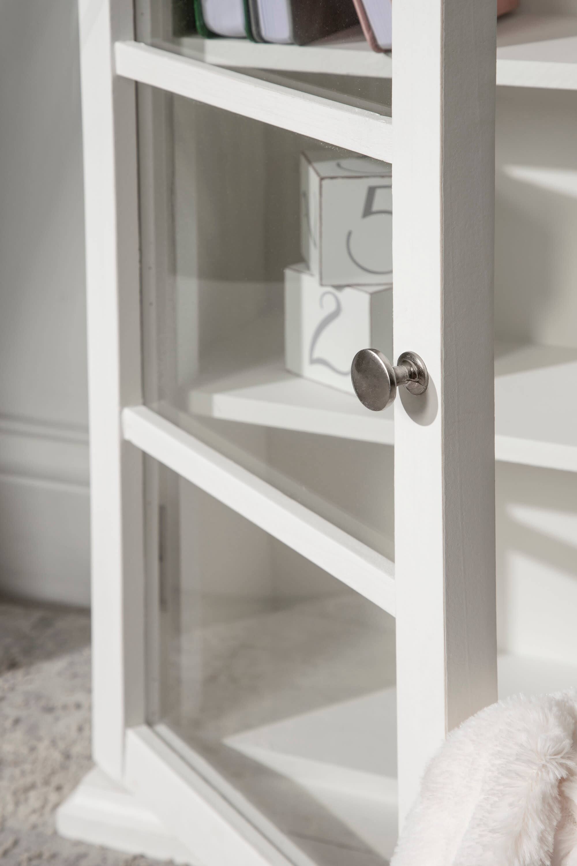 Kate and Laurel White Walsted Decorative Wood Arch Cabinet