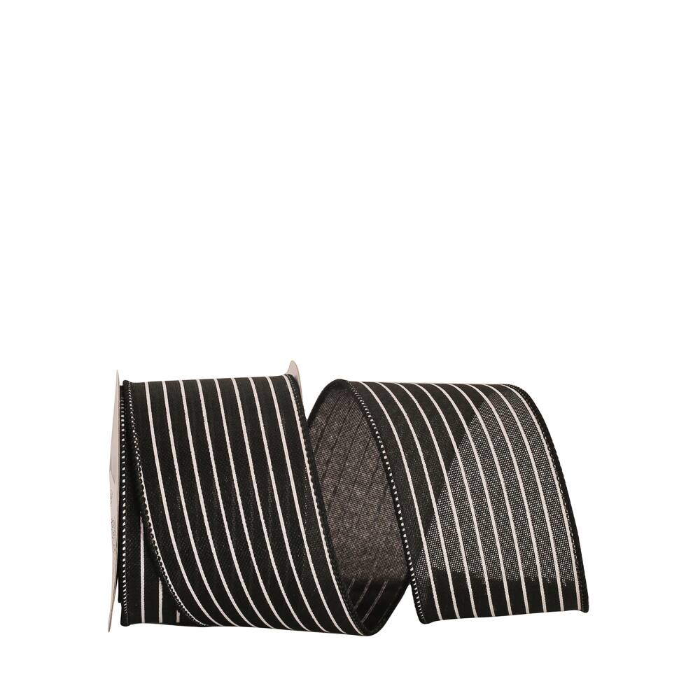 JAM Paper 2.5" x 10yd. Linen Wired Thin Stripe Ribbon