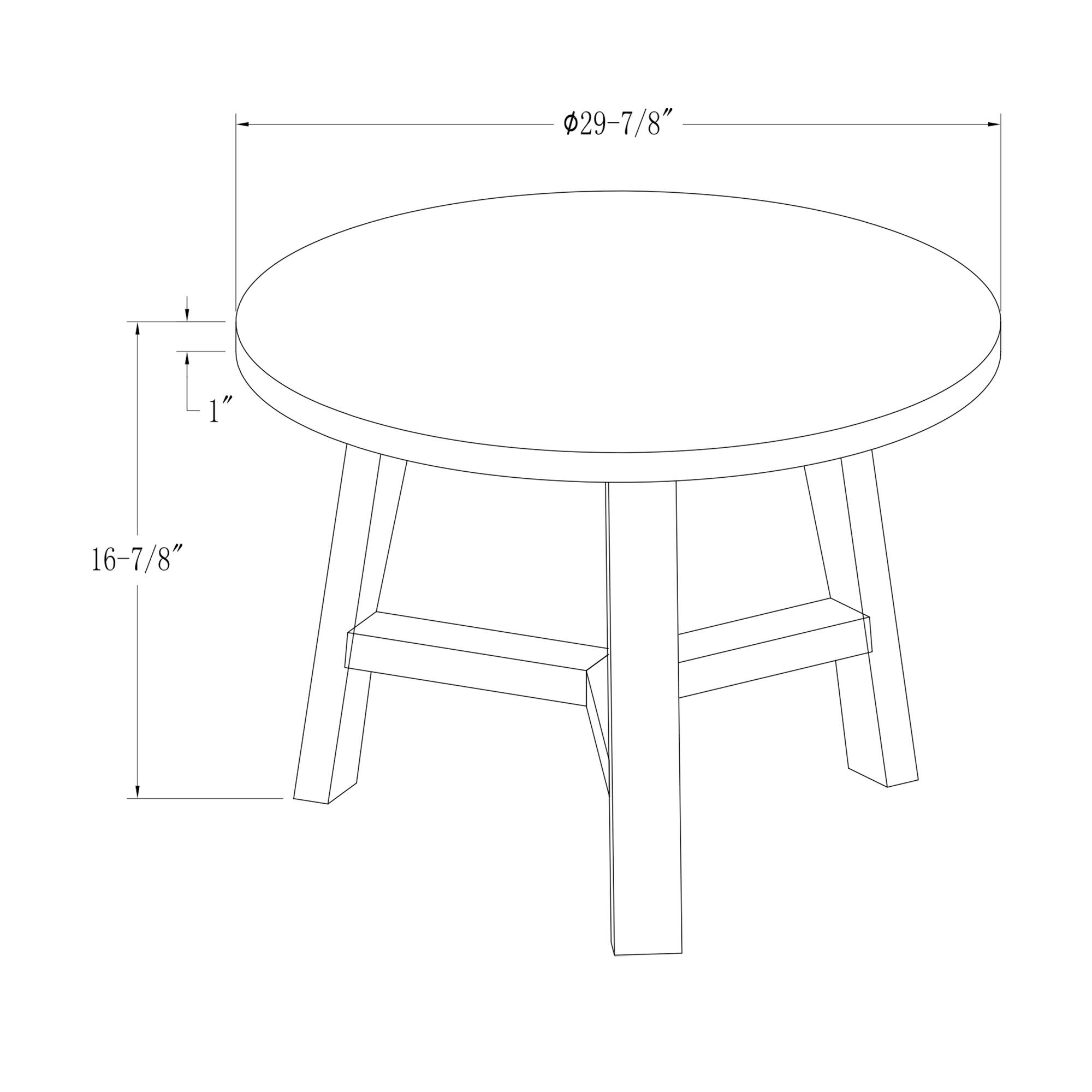 Faux White Marble & Acorn Mid-Century Modern Round Coffee Table