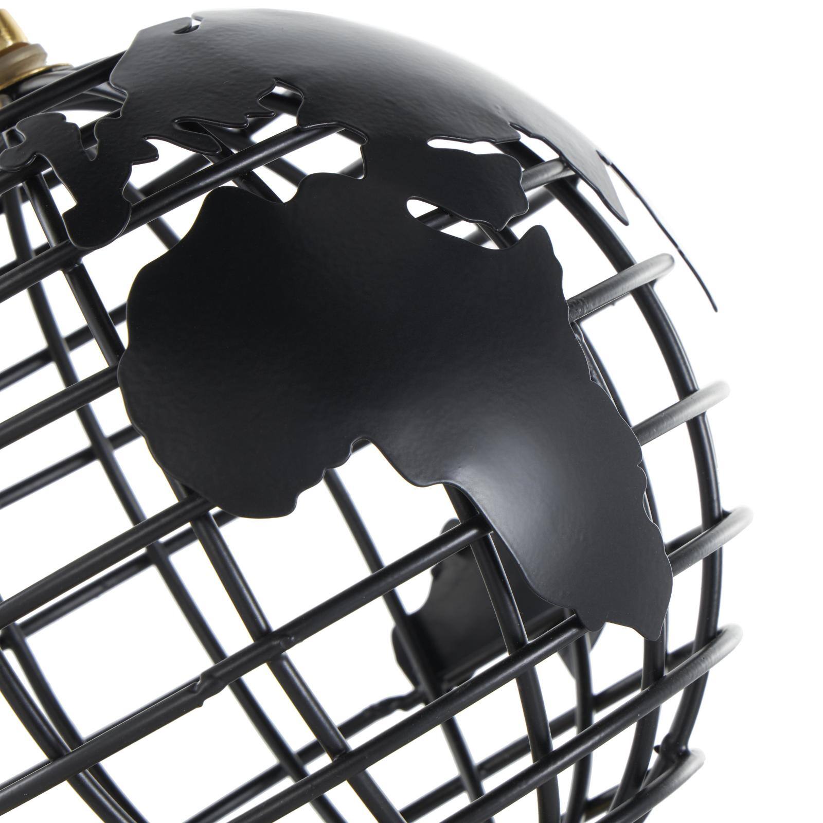 Black Aluminum Metal Open Framed World Educational & Geographic Earth Globe with Wire Exterior & Gold Base