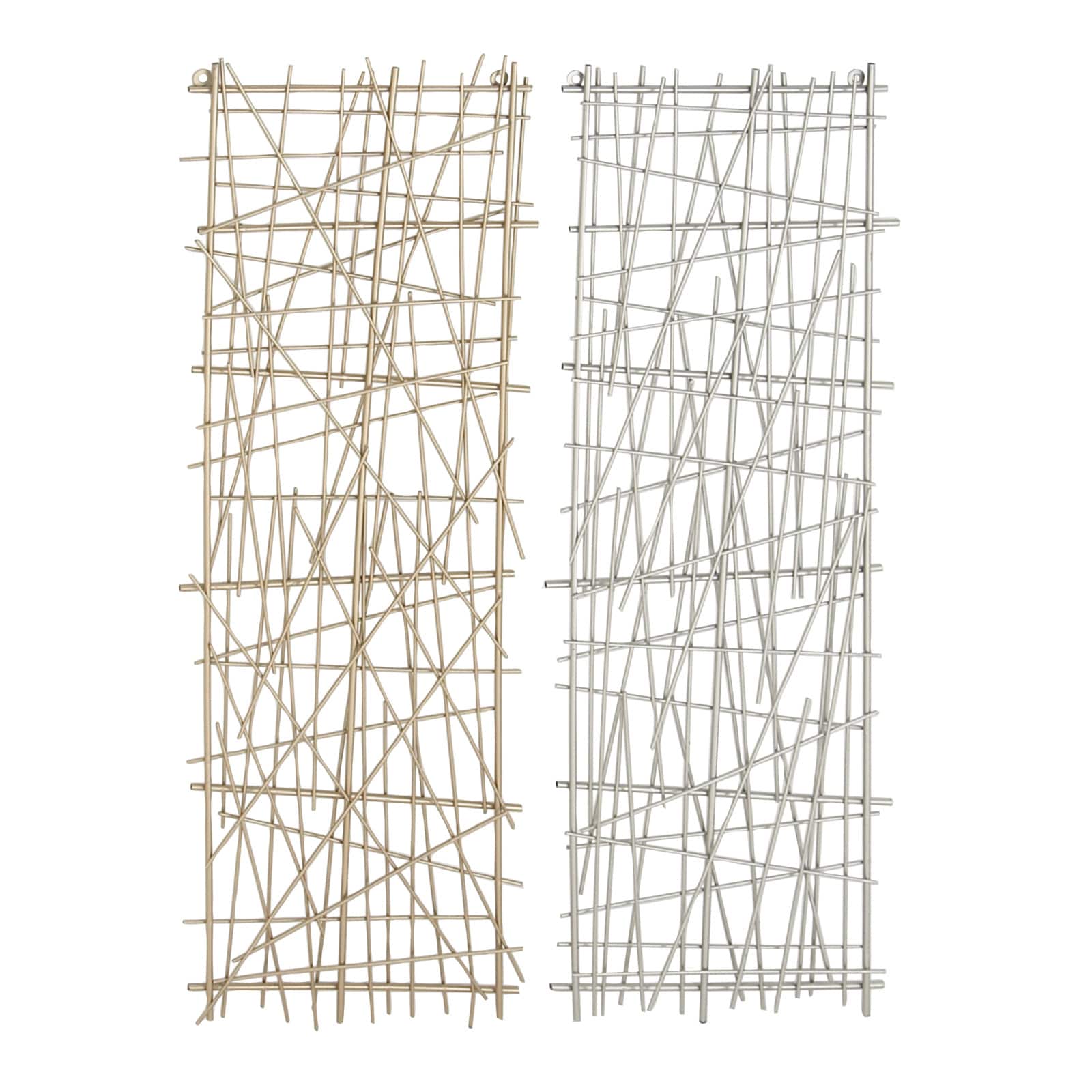 CosmoLiving by Cosmopolitan Gold & Silver Metal Modern Abstract Wall Decor Set