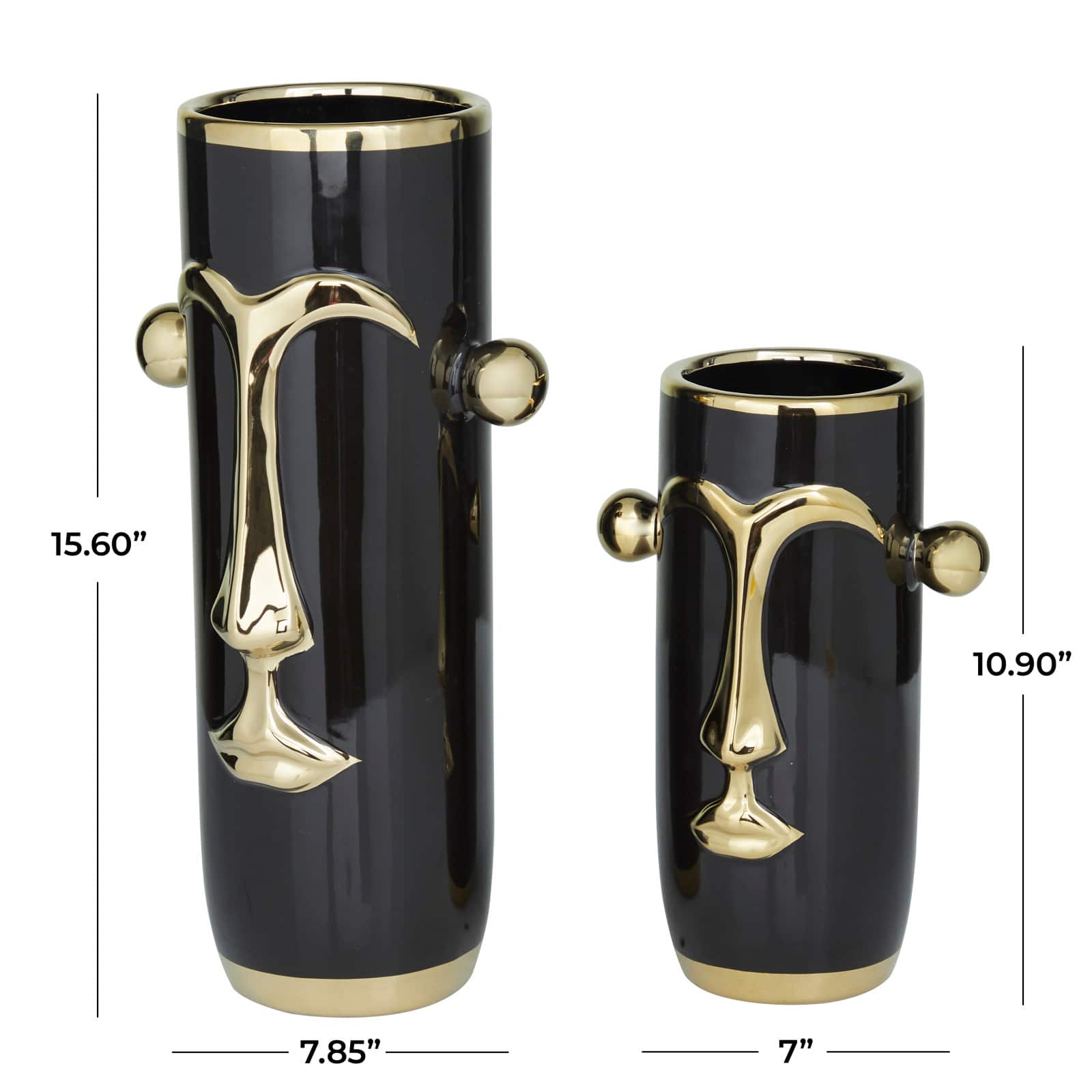 Black Stoneware Modern Abstract Vase,