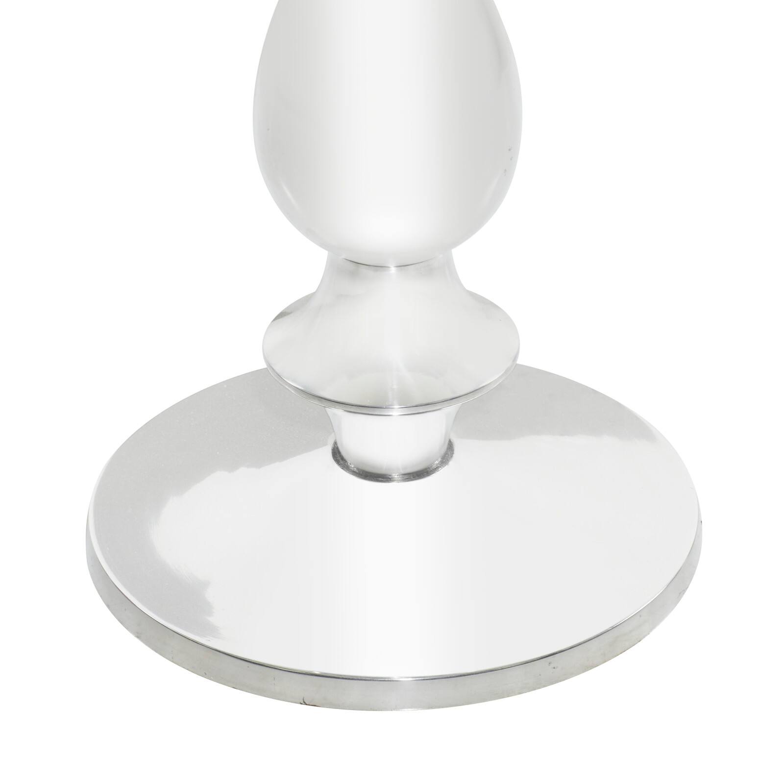 2ft. White Marble and Aluminum Traditional Accent Table