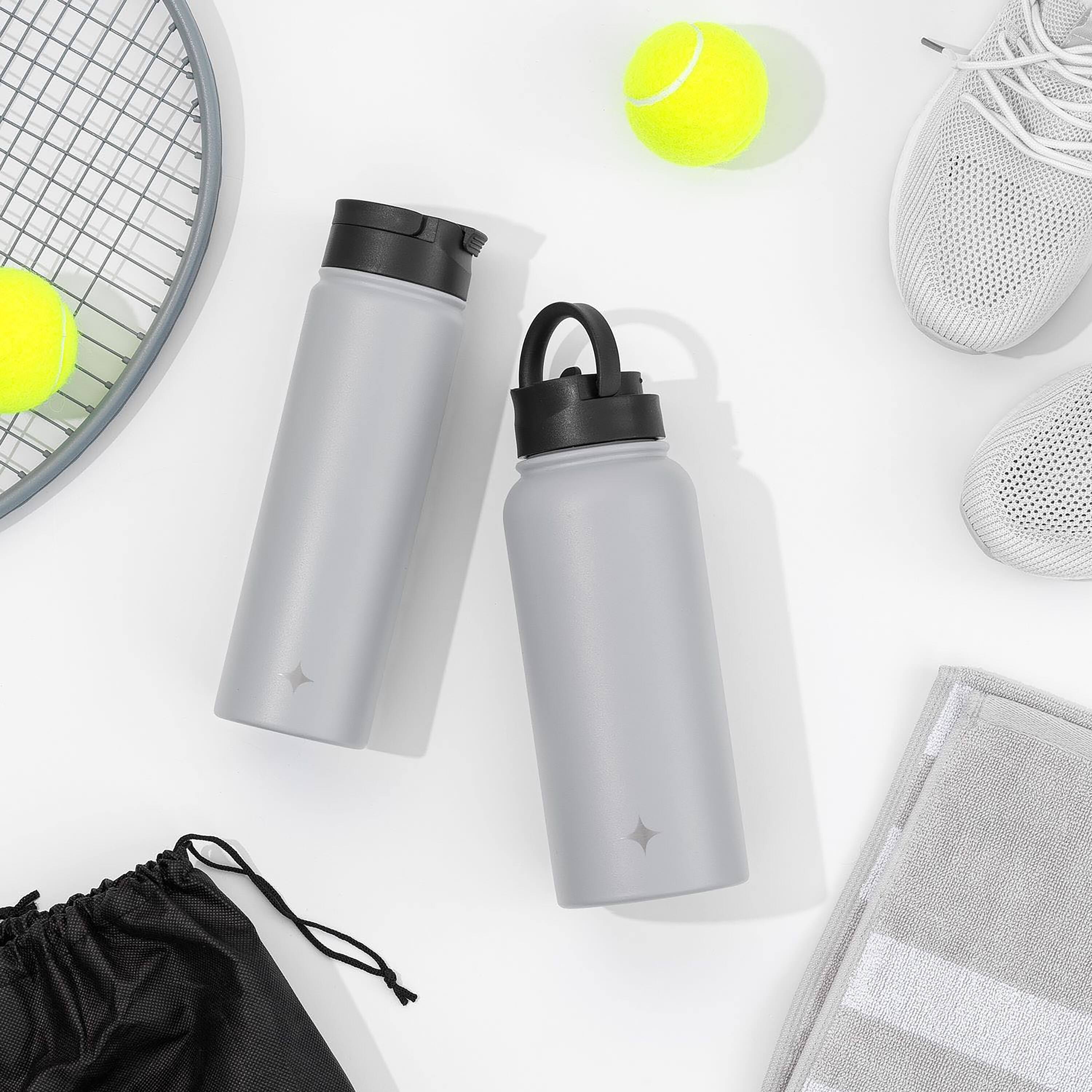 JoyJolt® 22oz. Triple Insulated Water Bottle with Flip Lid & Sport Straw Lid