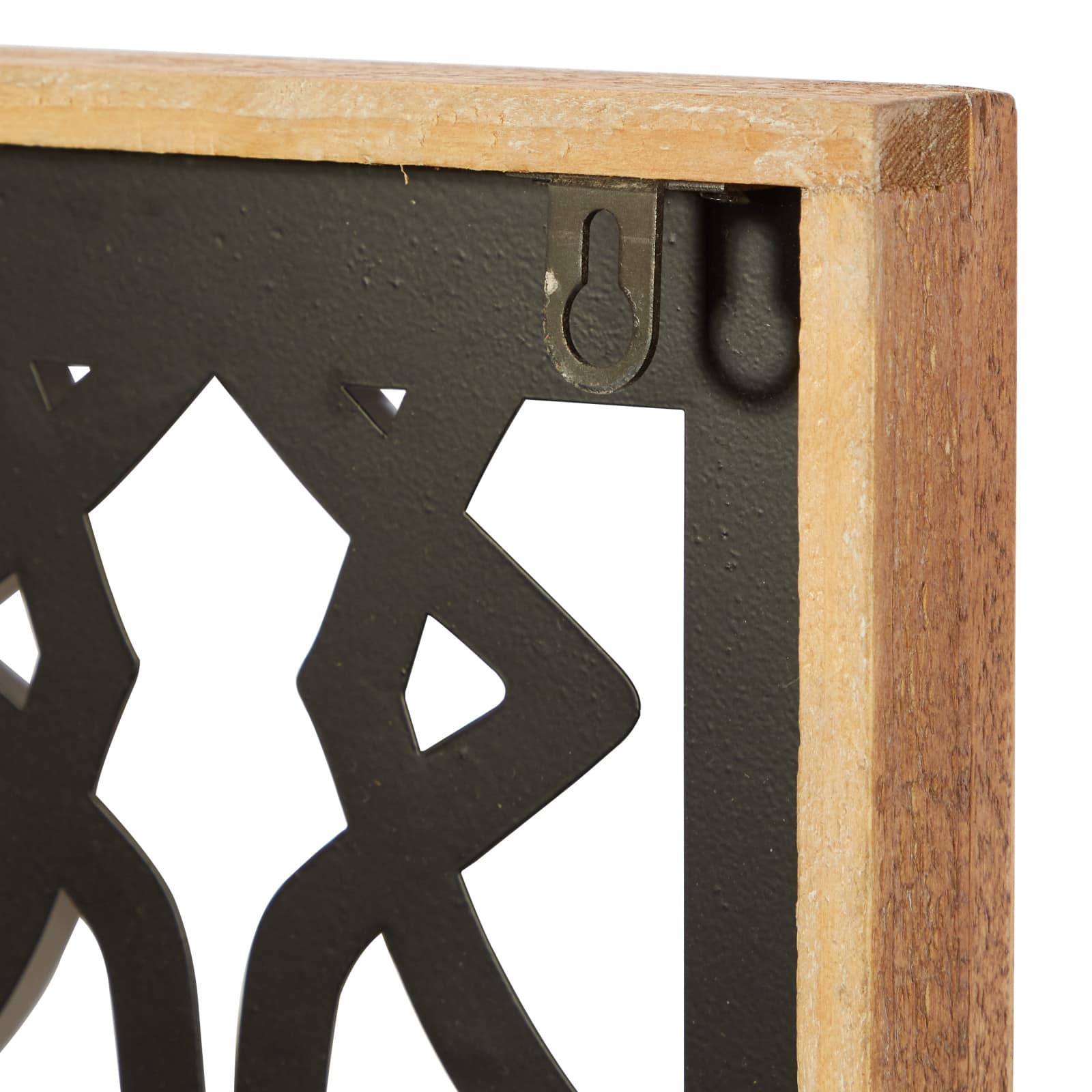 Set of 4 Black Wood Contemporary Wall Decor 17", 17"