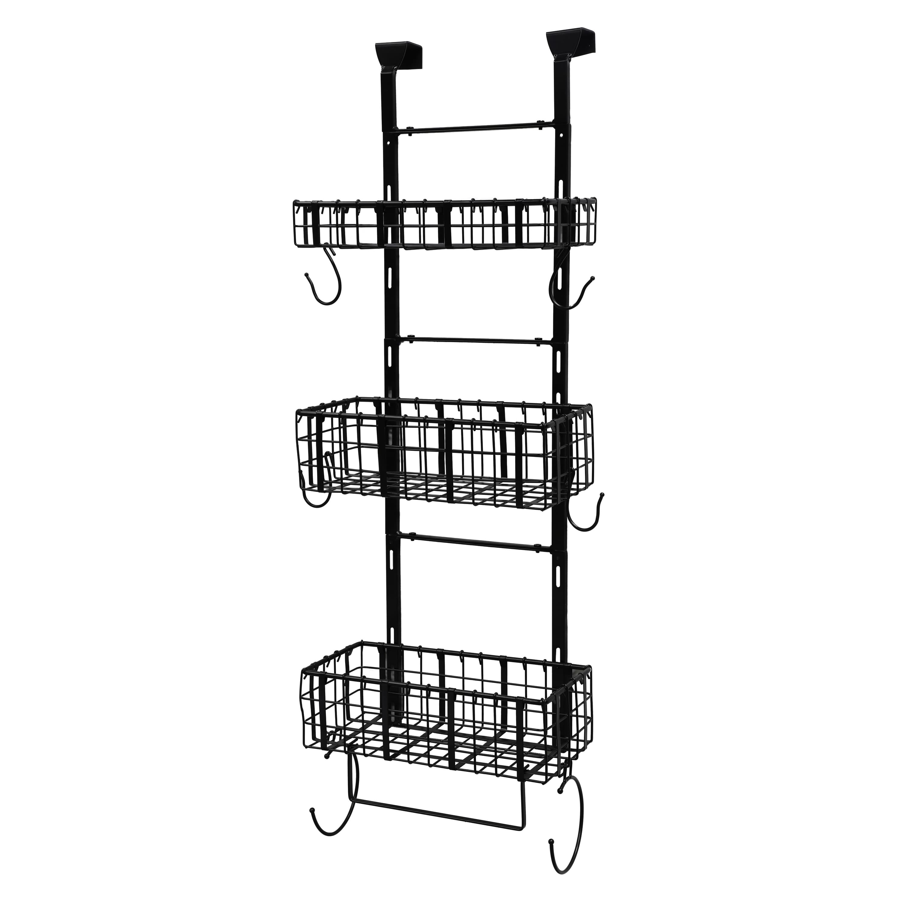 6 Pack: 40" Black Over the Door & Wall Mounted Metal Wire Organizer