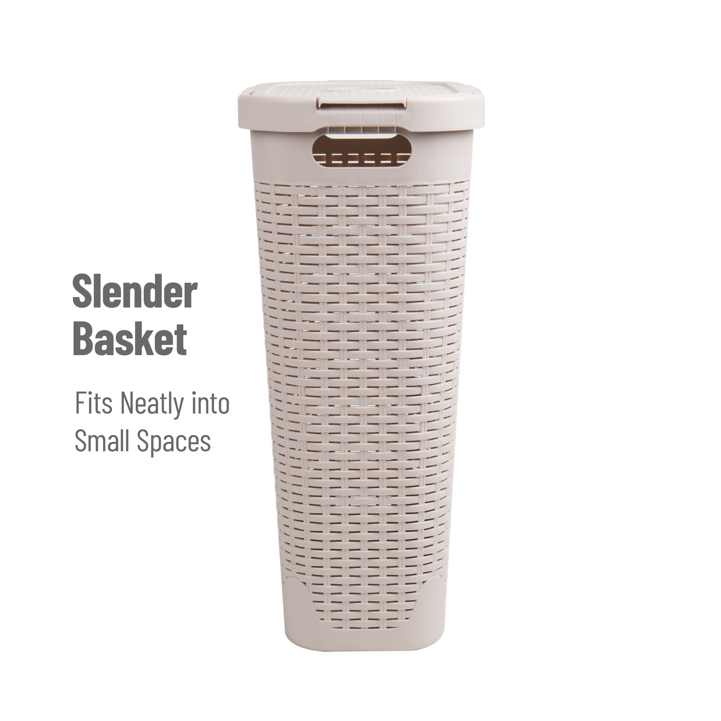 Mind Reader 40L Hamper Laundry Basket with Cutout Handles, 3-Pack
