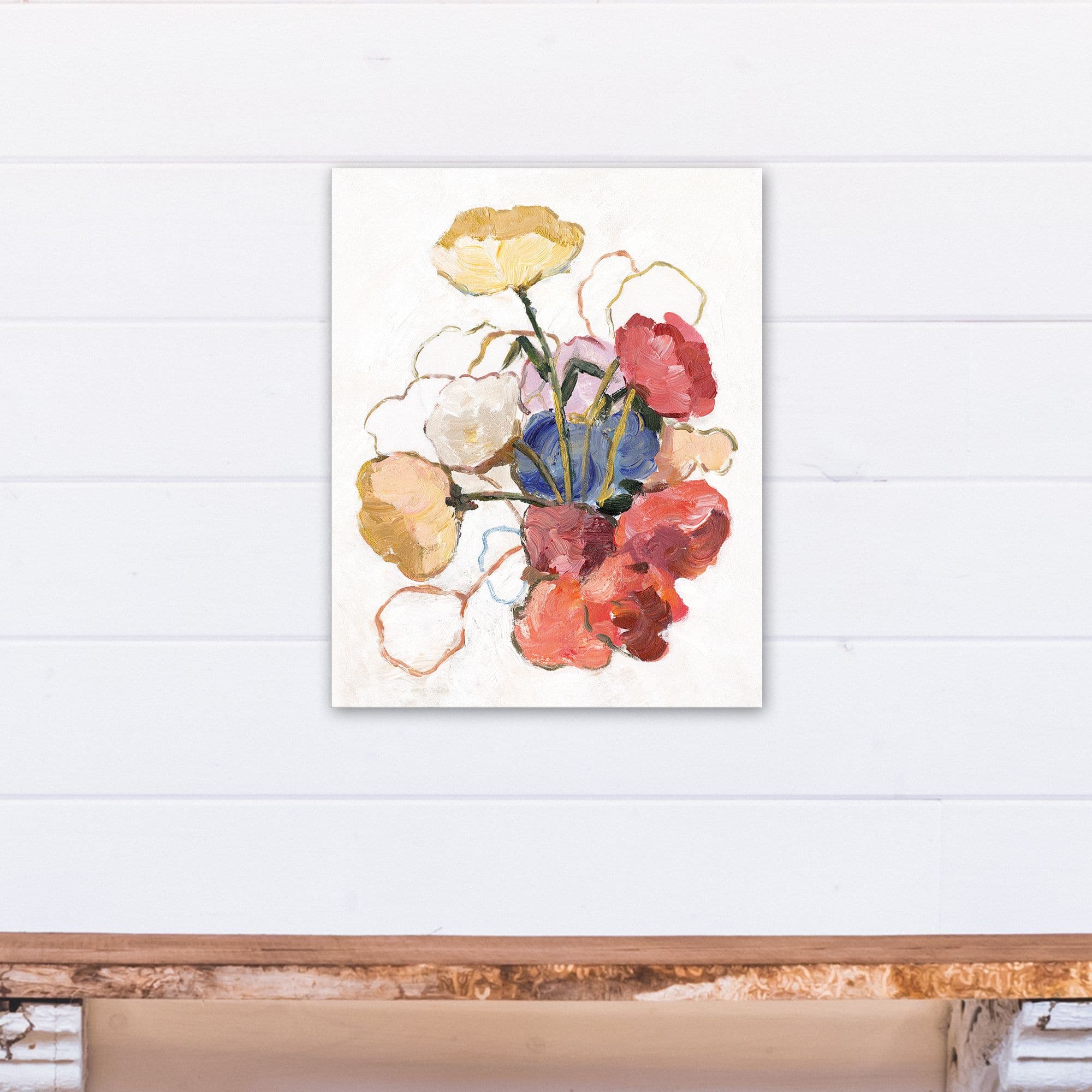 Golden Florals 16" x 20" Canvas Wall Art