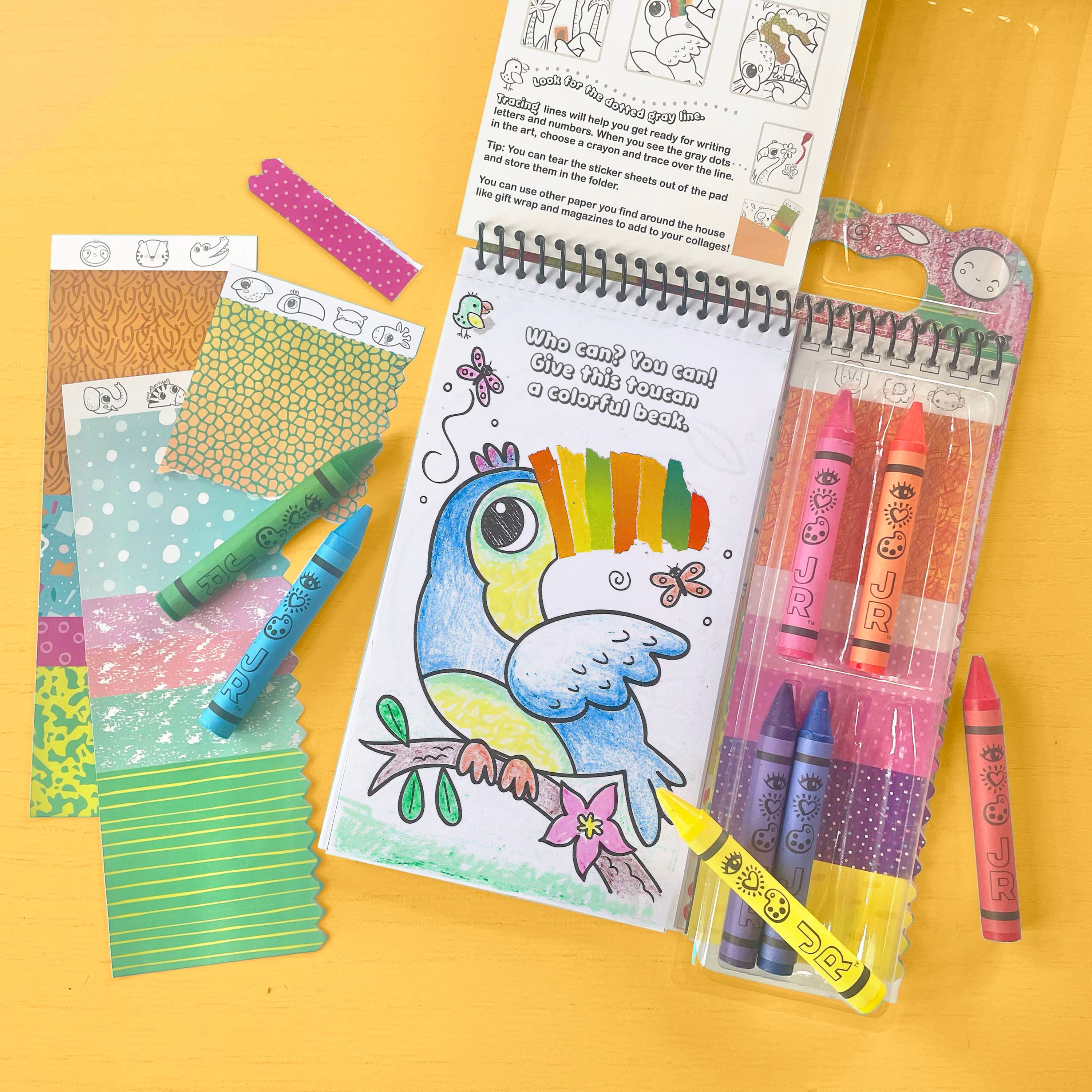 Bright Stripes iHeartArt Art on the Go! Safari Collage Activity Pad