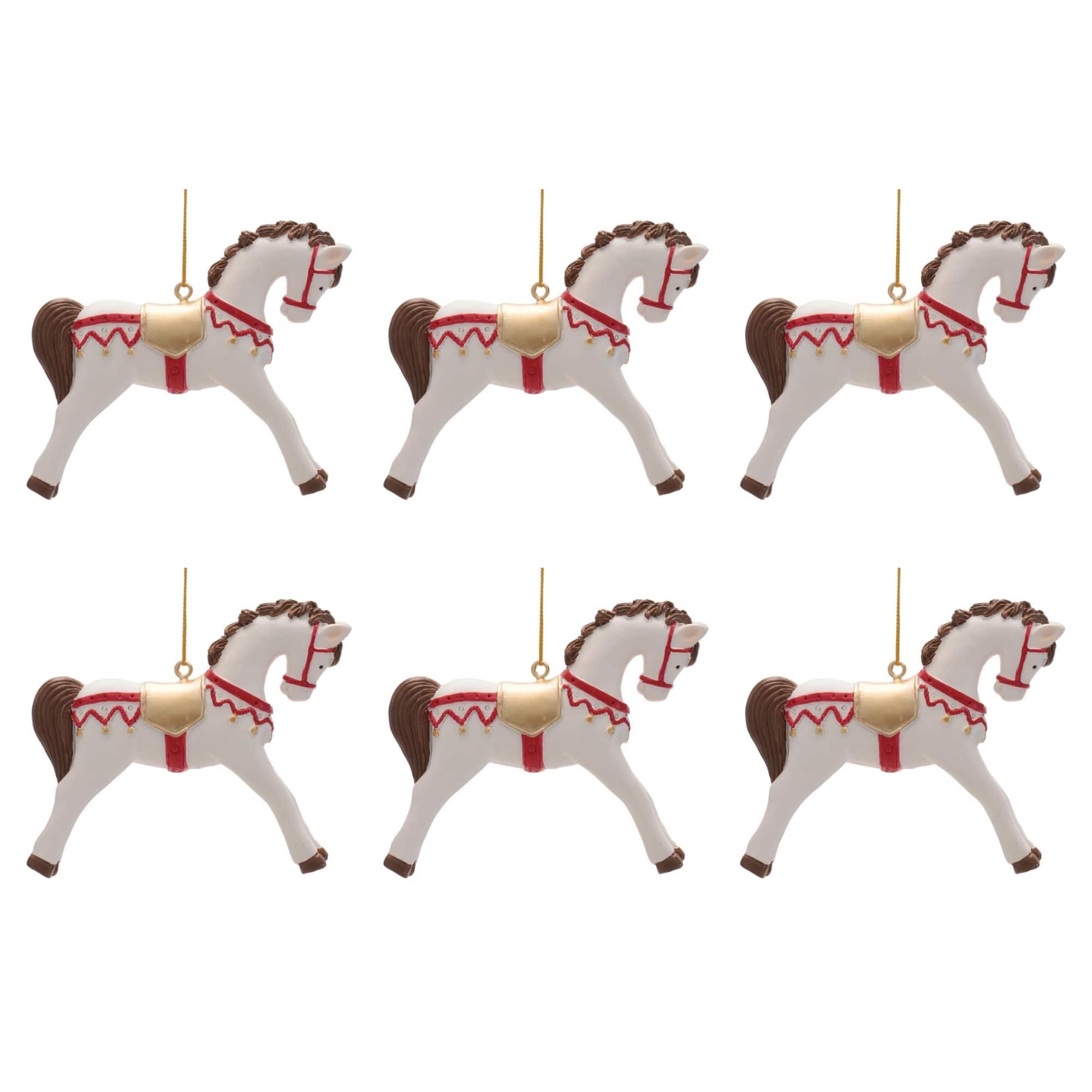 Melrose 4" Resin Horse Ornaments, 6ct.