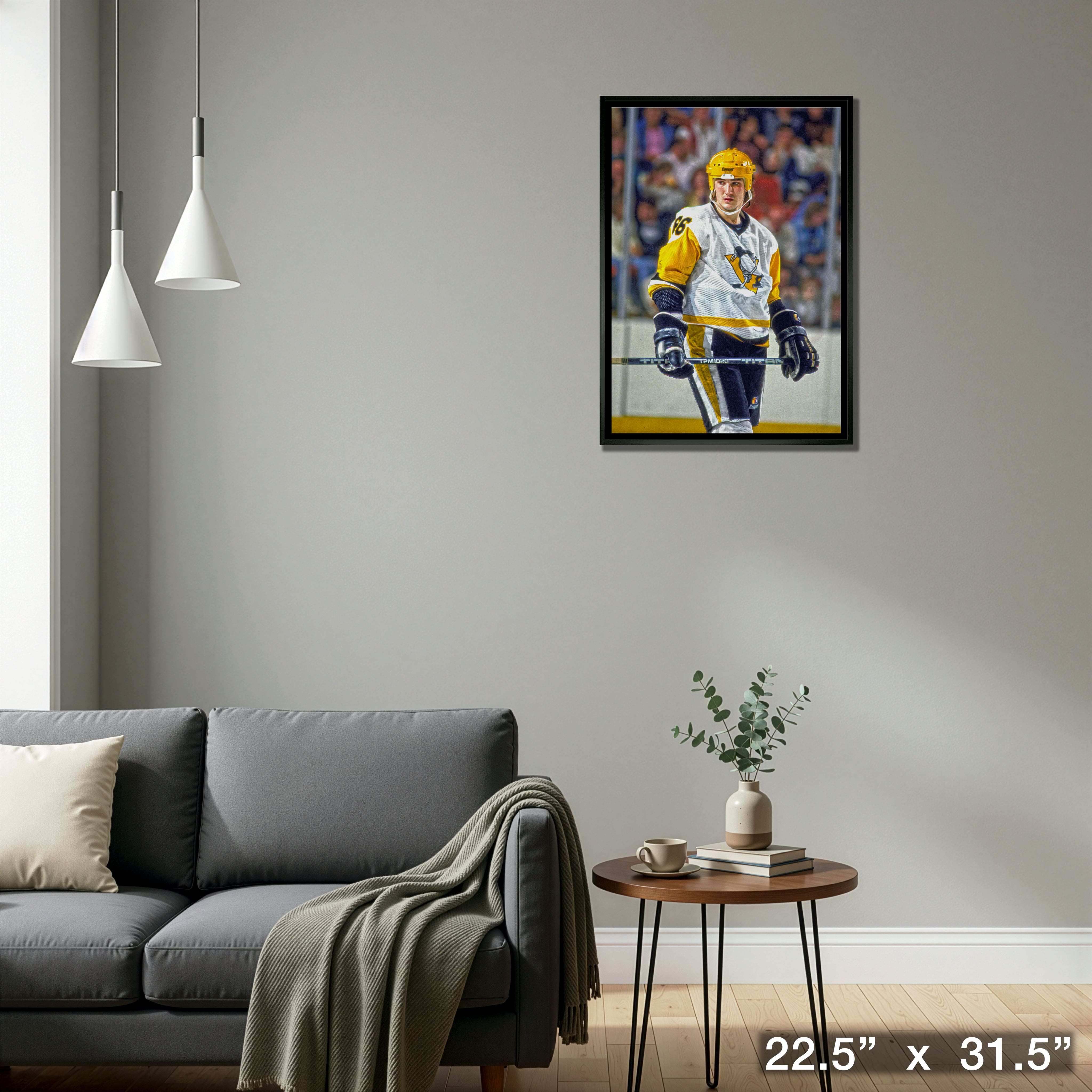 Mario Lemieux Pittsburgh Penguins Framed 20" x 29" Stare Canvas 22.5" x 31.5"