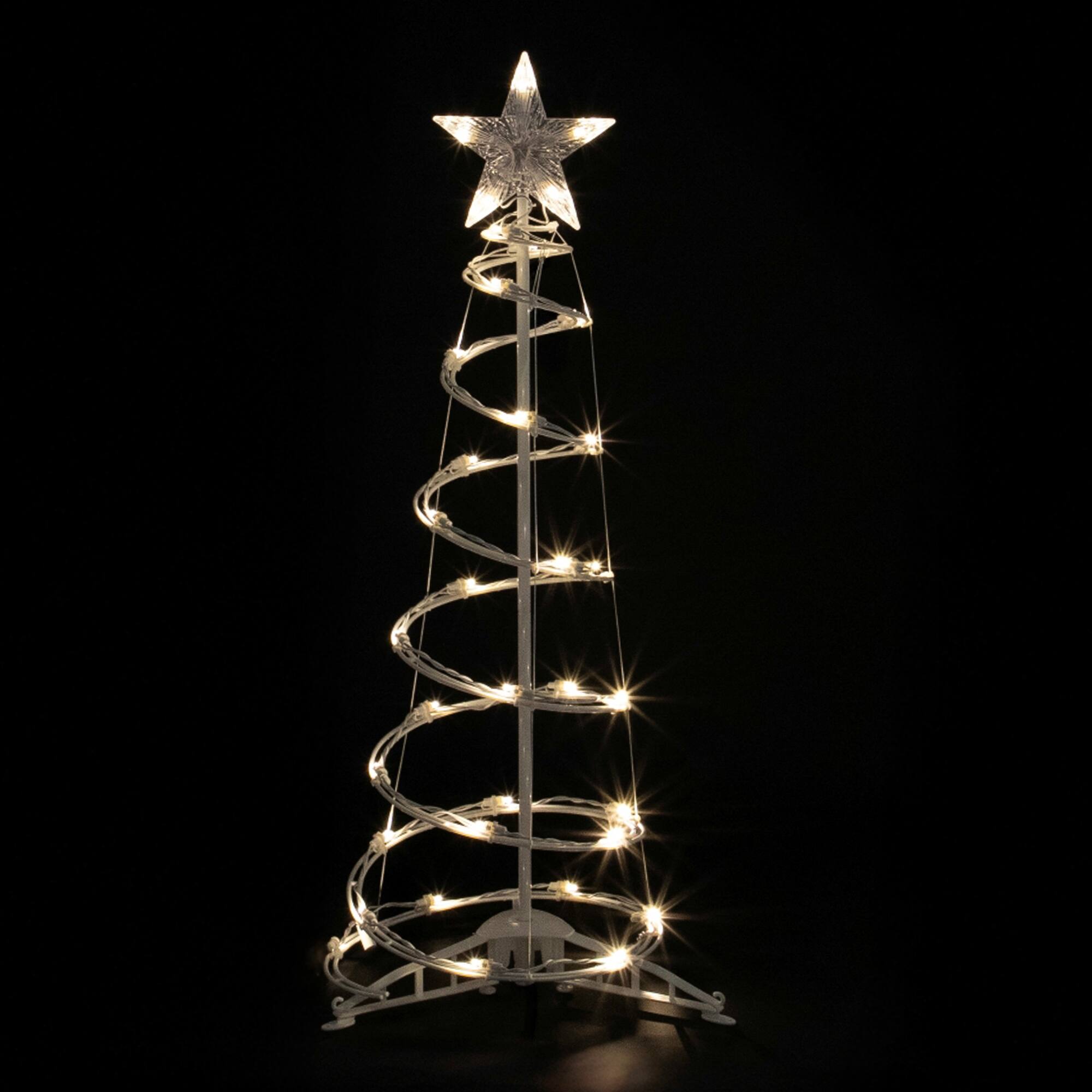36" x 13" Spiral Outdoor Christmas Tree with Warm White LED Lights