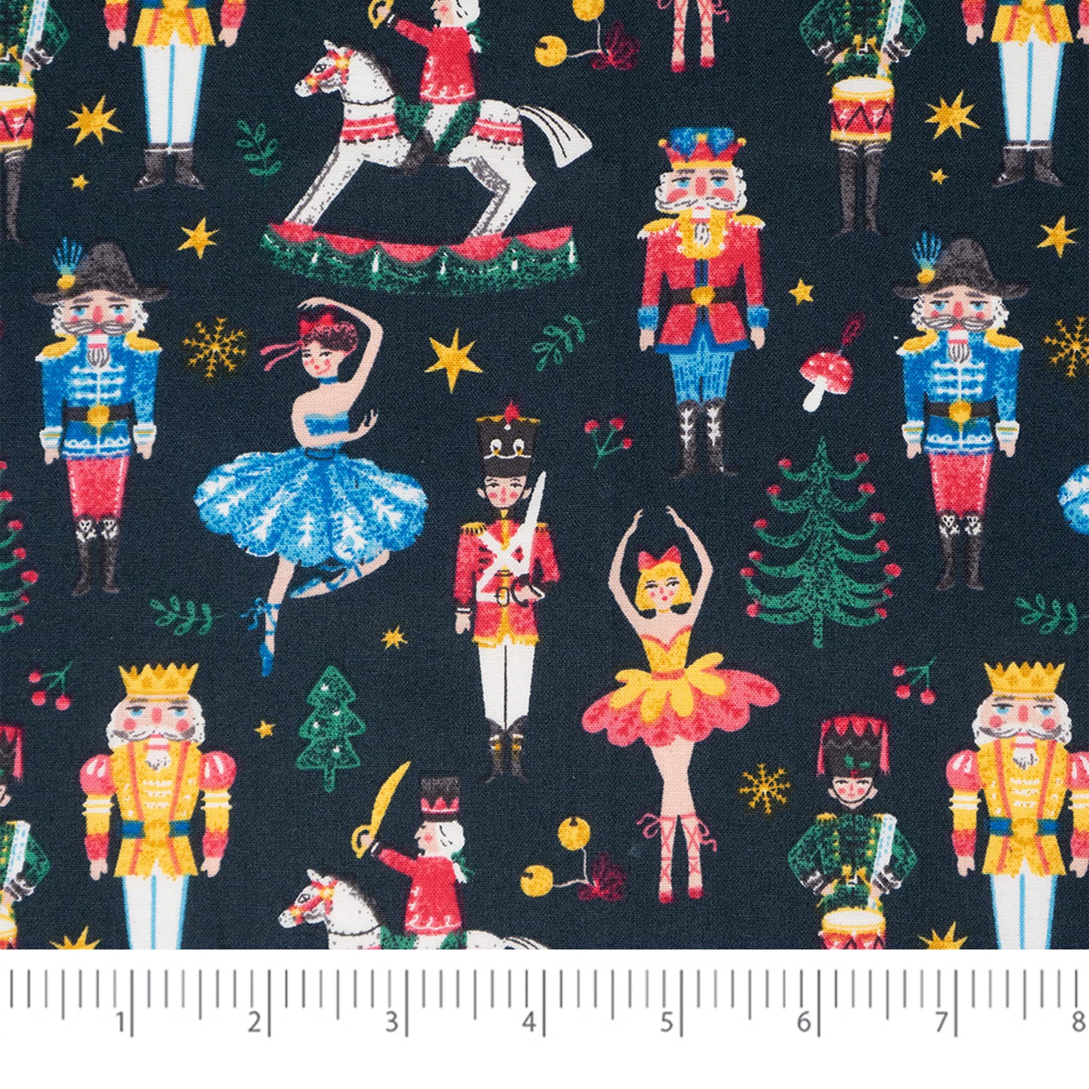 SINGER Nutcrackers on Navy Print Cotton Fabric