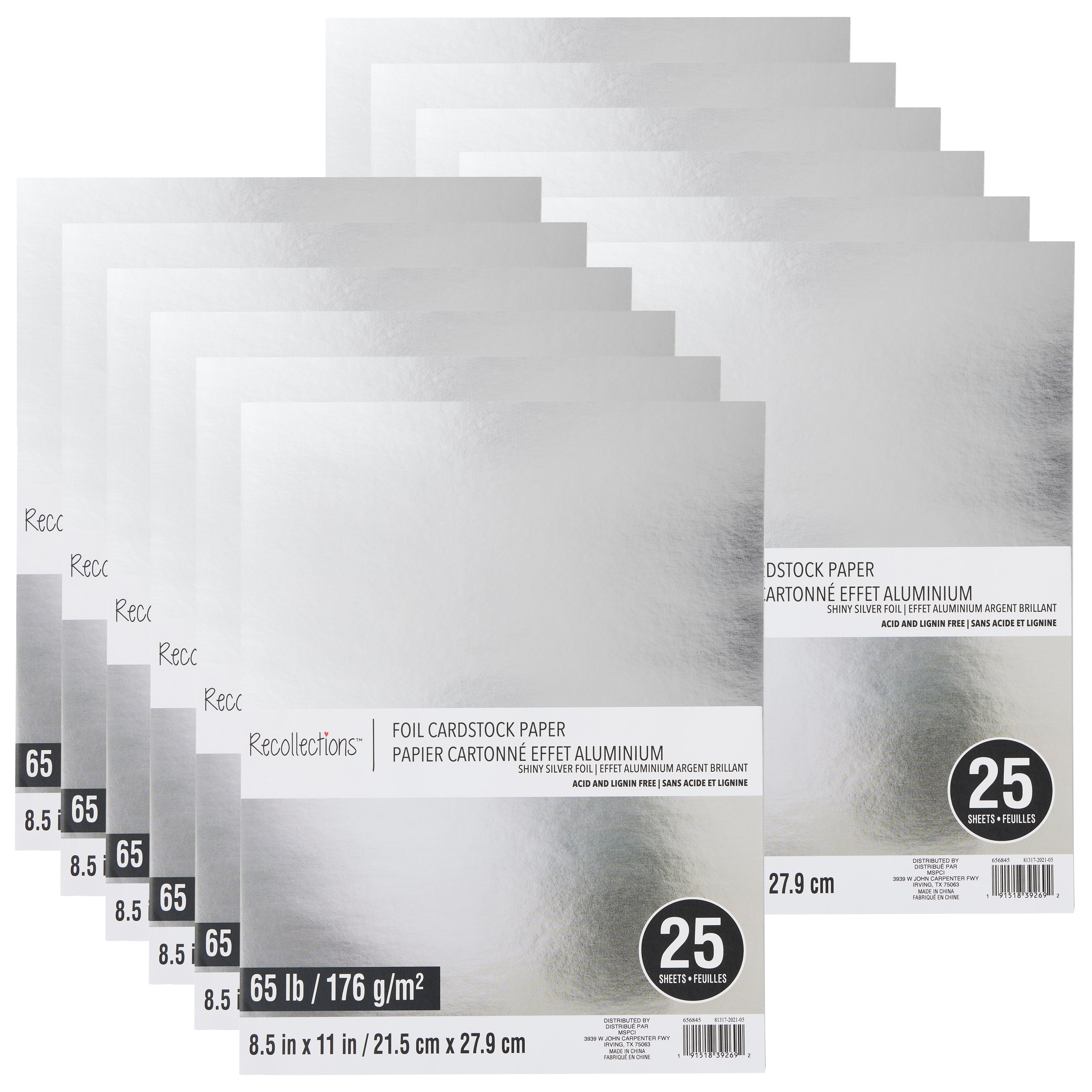 12 Packs: 25 ct. (300 total) 8.5" x 11" Foil Cardstock Paper by Recollections™