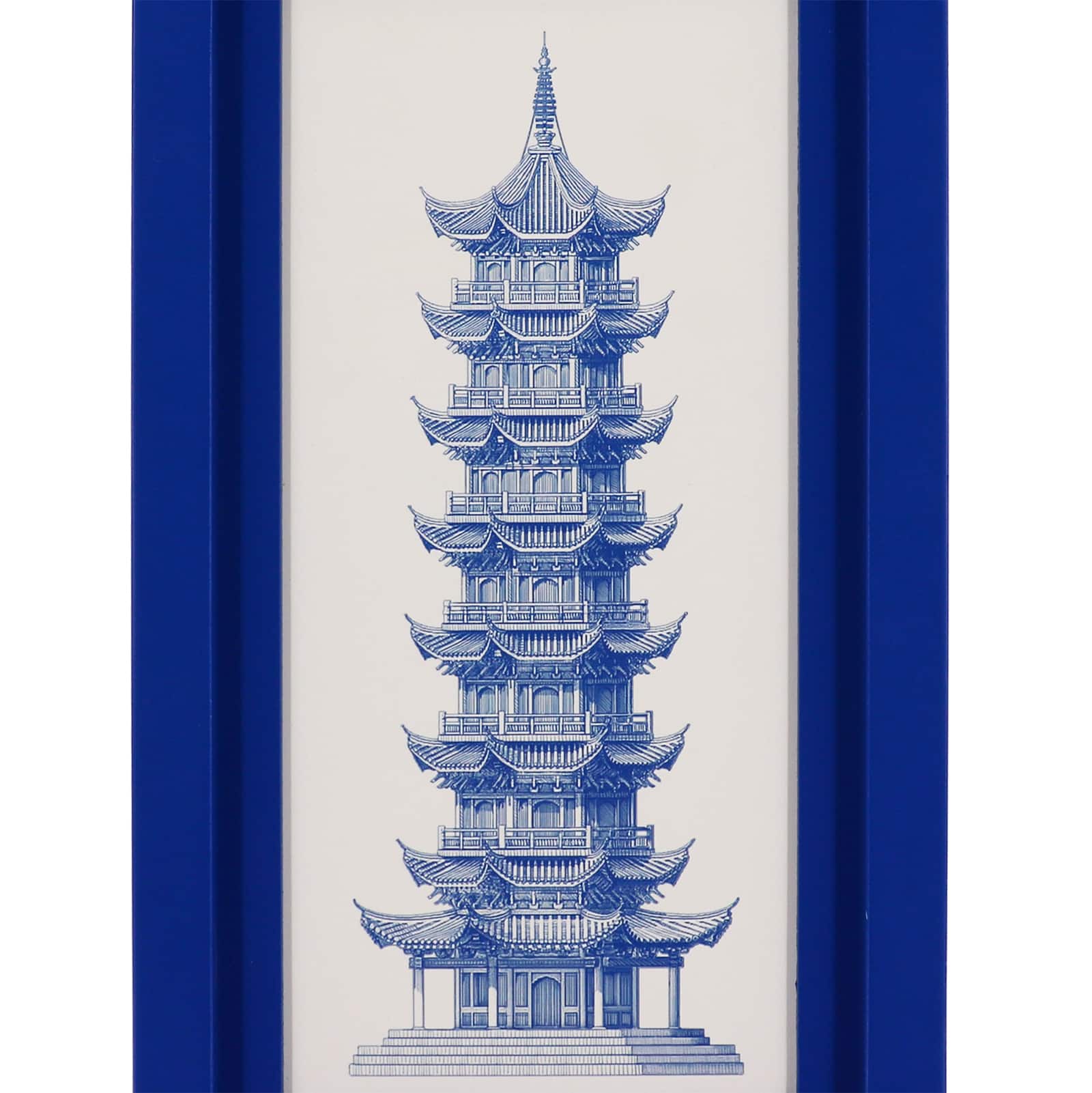Jonathan Adler x Michaels 6.25" x 11" Blue Pagoda Wall Art