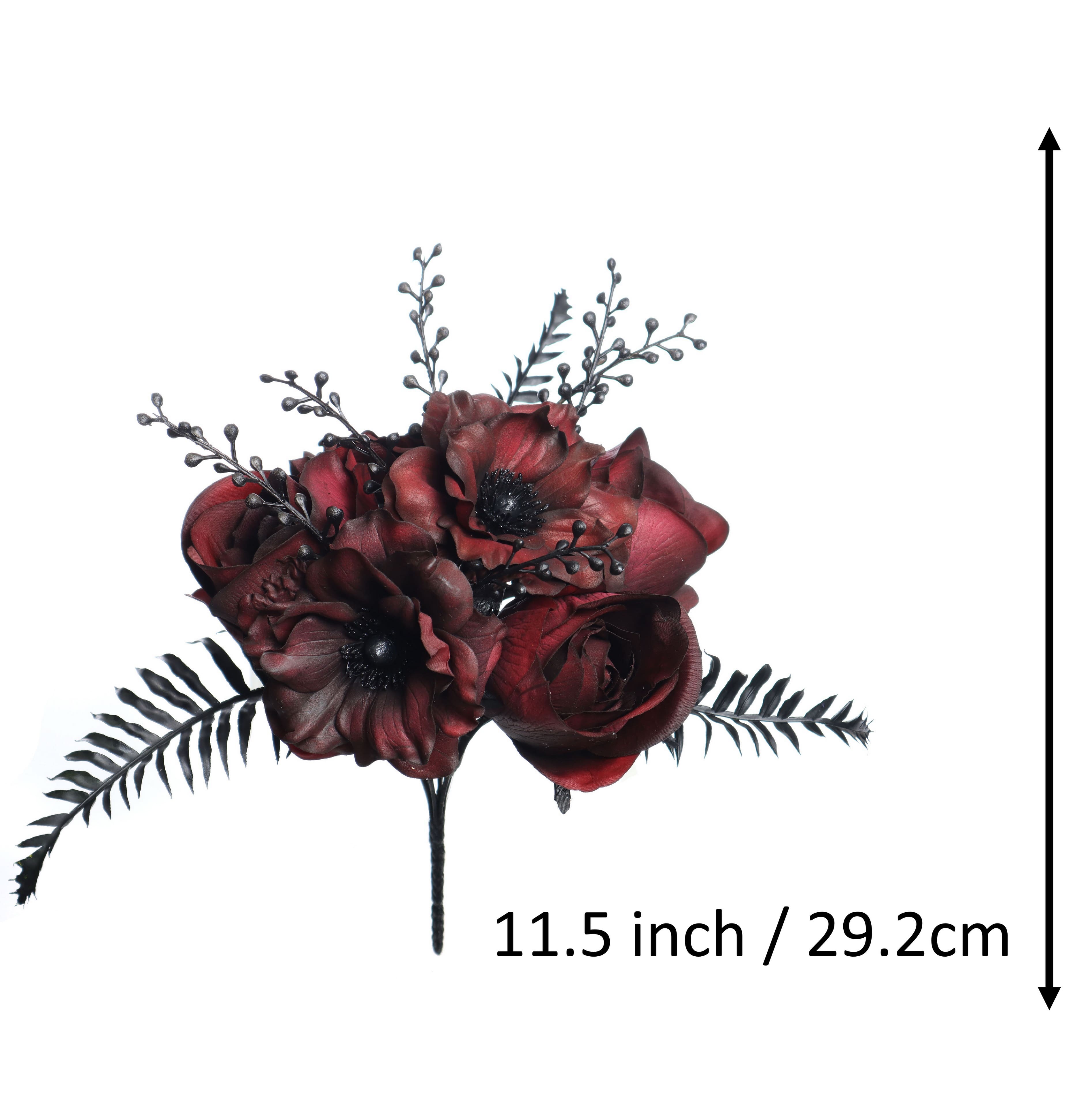 11.5" Burgundy Rose & Anemone Real Touch Bush by Ashland®