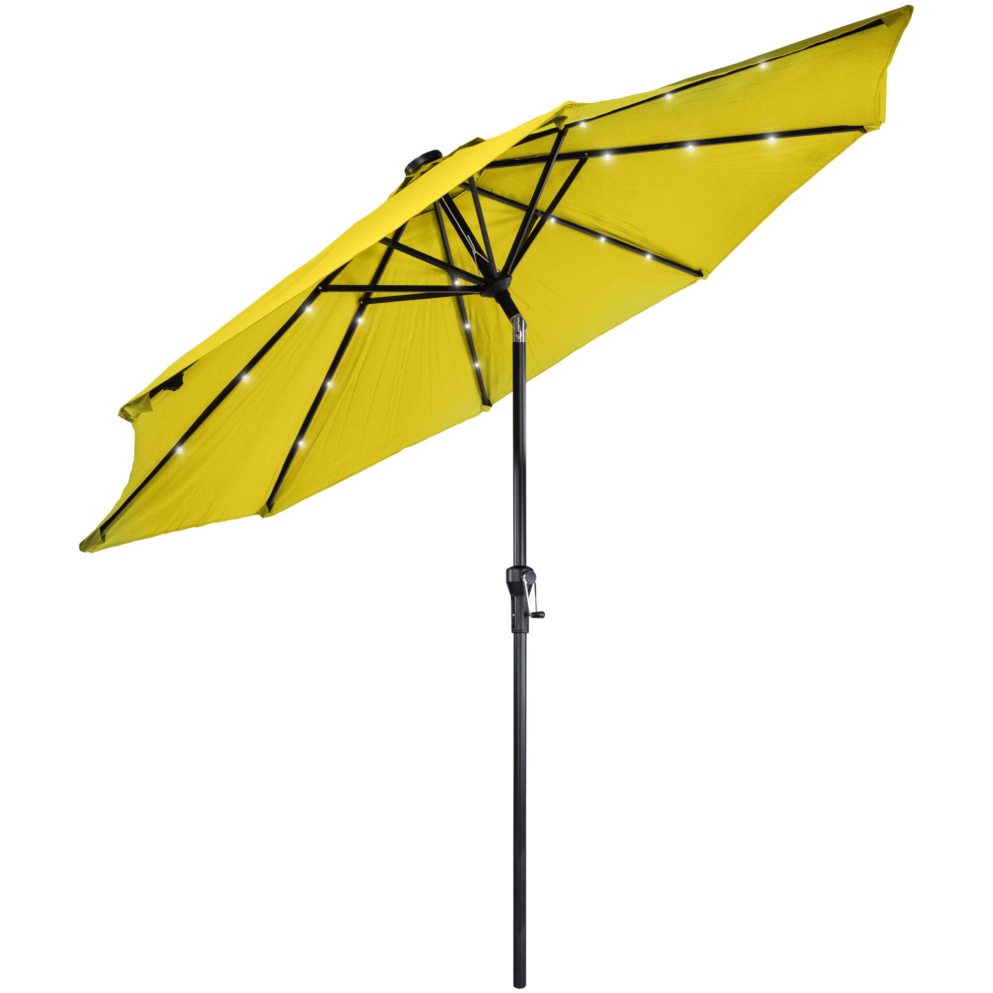 9ft. Solar Lighted Outdoor Patio Market Umbrella