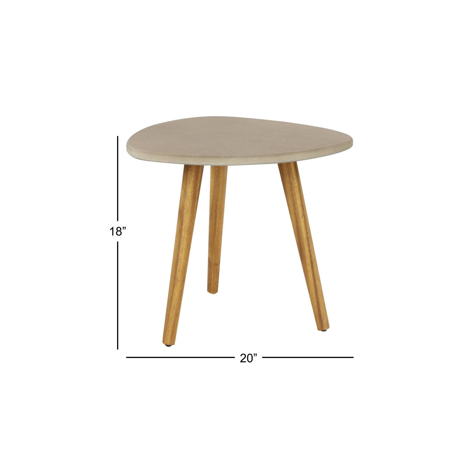 20" Gray Modern Outdoor Accent Table