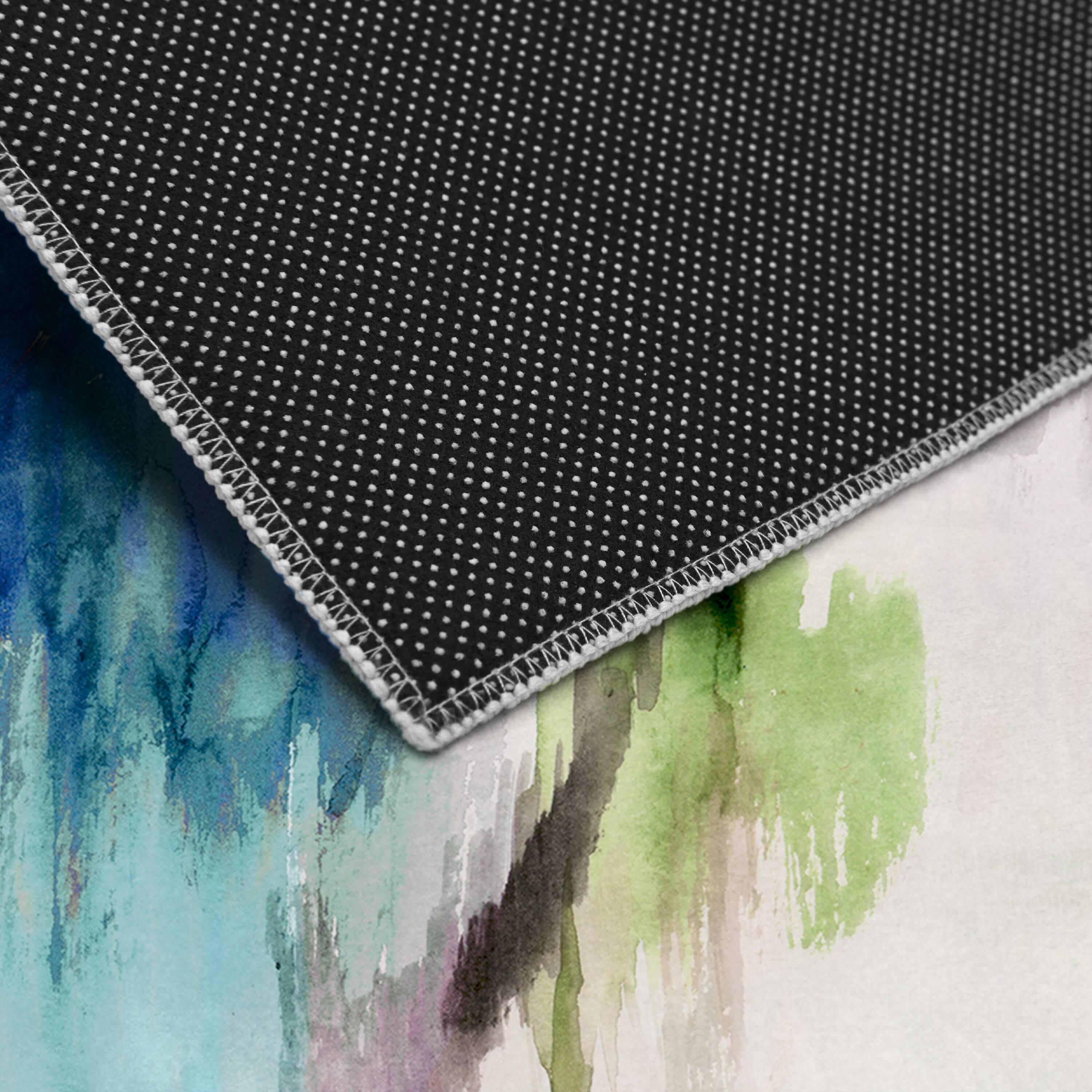 Empire Art Direct 5ft. x 7.5ft. Abstract Flower I Washable Area Rug