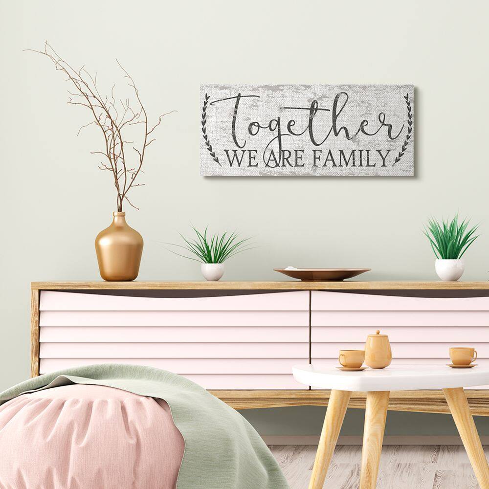 Stupell Industries Country Distressed Together We Are A Family Quote Canvas Wall Art