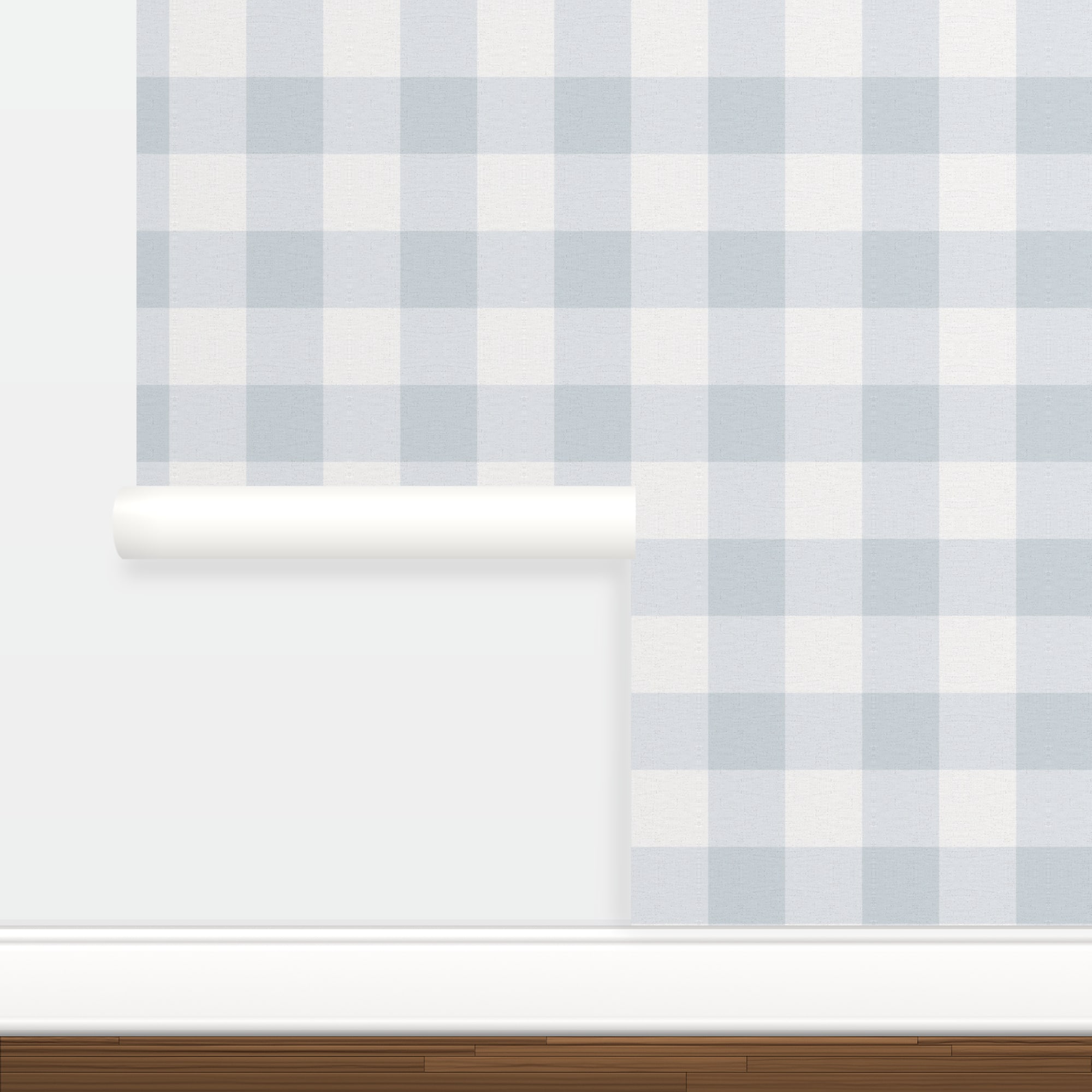 Simple Shapes Countryside Small Check Faux Look Pre-Pasted Wallpaper Rolls