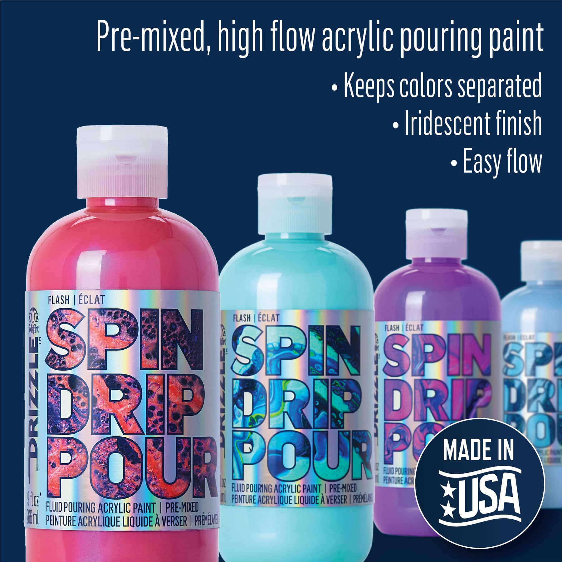 6 Pack: FolkArt® Drizzle™ Flash Pour Fluid Pouring Acrylic Paint