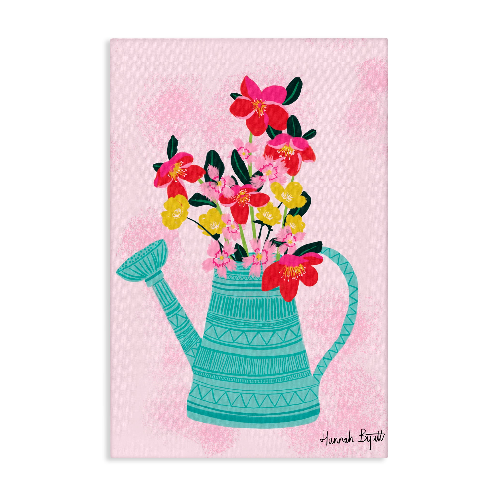 Stupell Industries Local Floral in Watering Can Canvas Wall Art