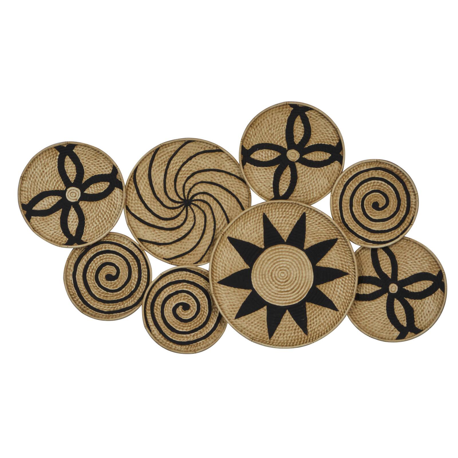 Tan & Black Iron Eclectic Wall Decoration