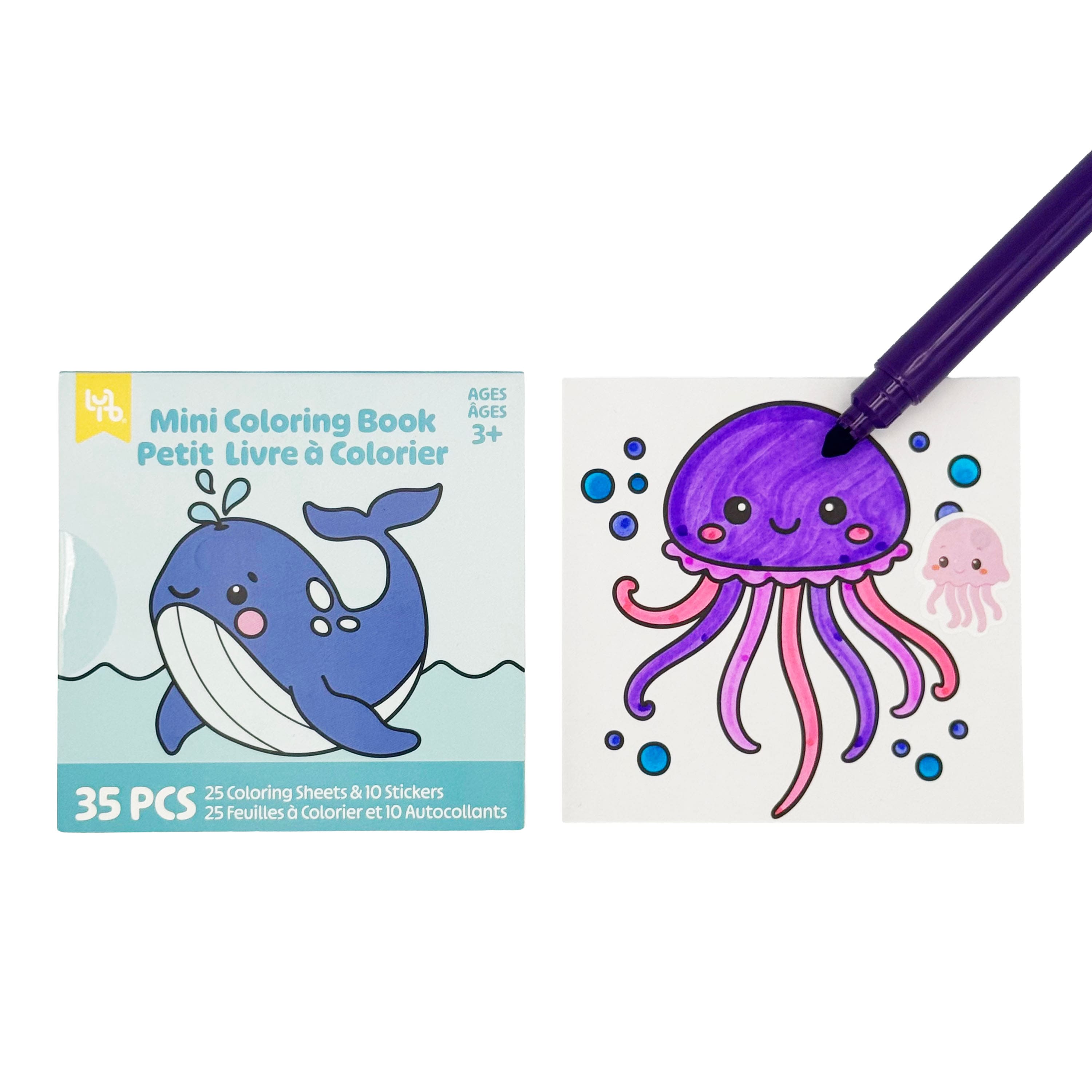 Little Yellow Bicycle® Sea Creatures Mini Coloring Book