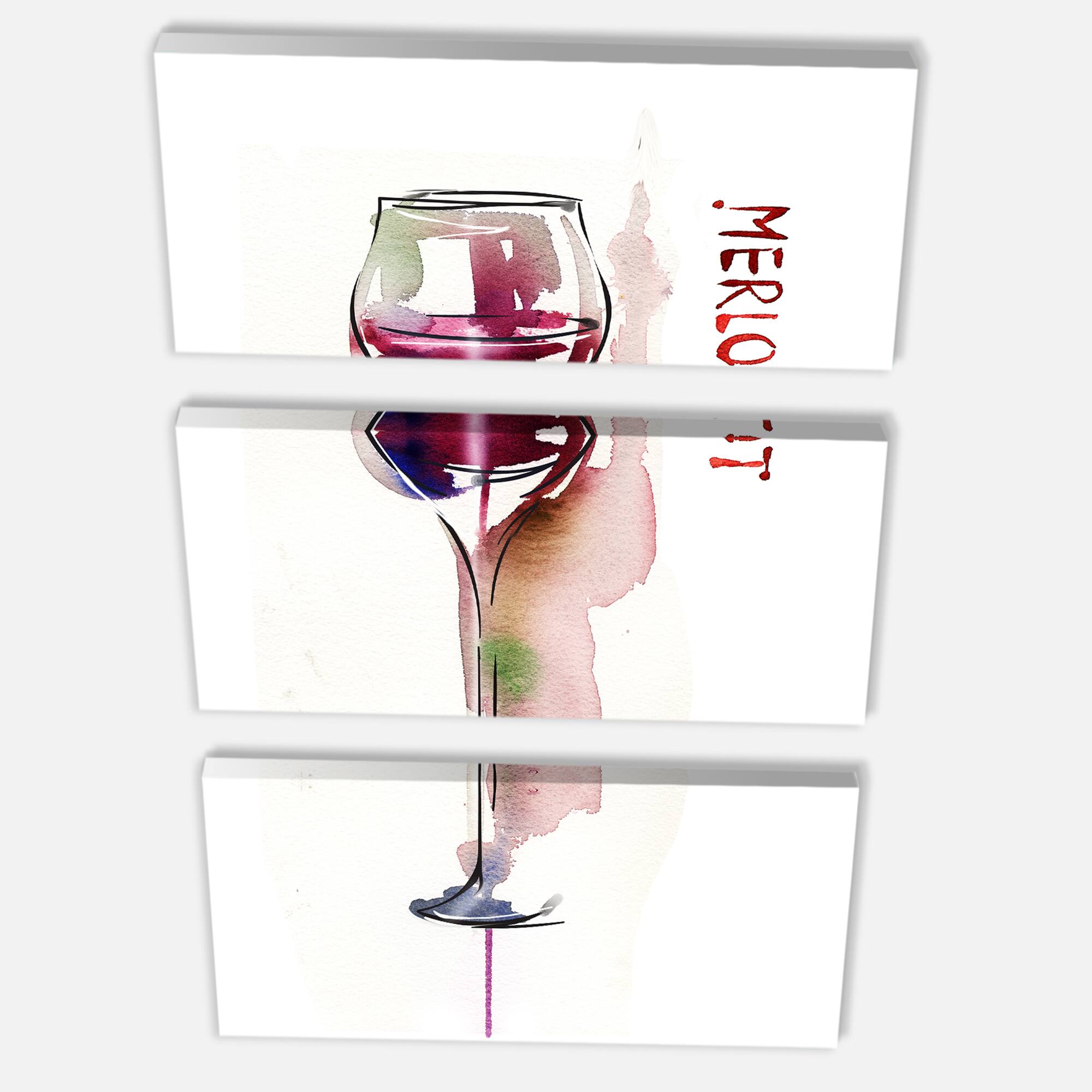 Designart - Red Wine - Contemporary Artwork