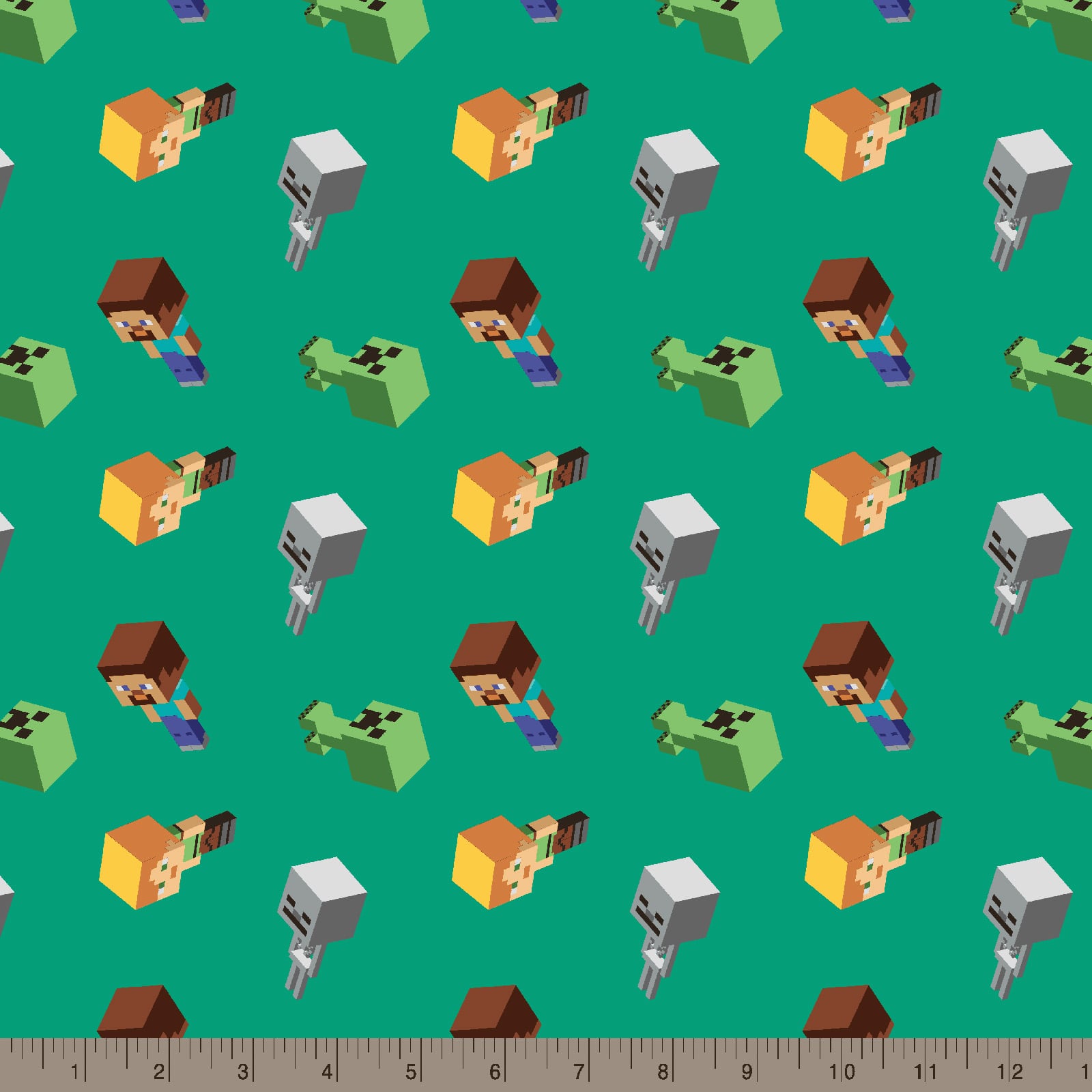 Mojang Minecraft Day Mobs Cotton Fabric