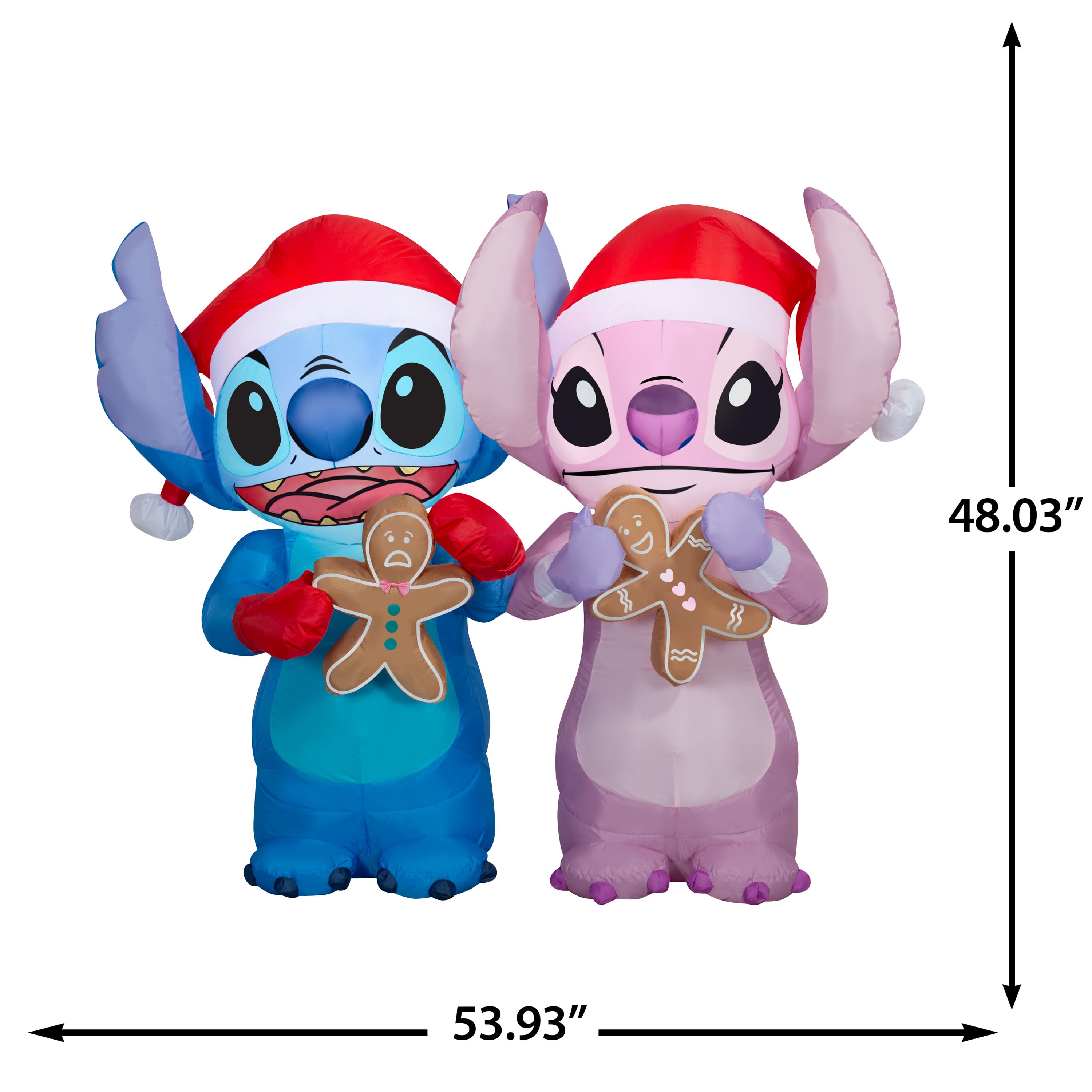 4ft. Airblown® Disney® Inflatable Holiday Stitch & Angel Eating Gingerbread Cookies Value Scene Christmas Lights Décor