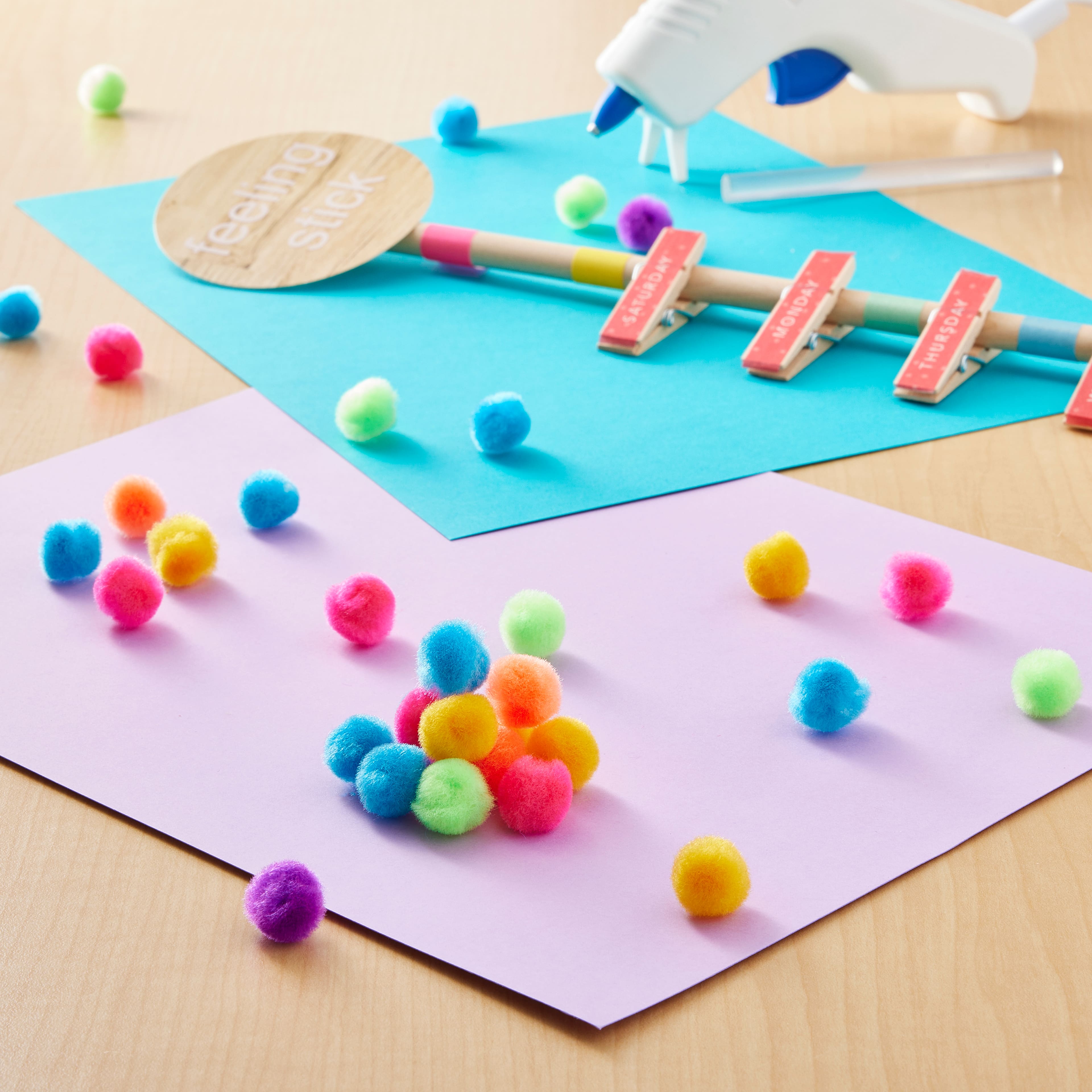 Bright Multicolour Pom Poms by Creatology™