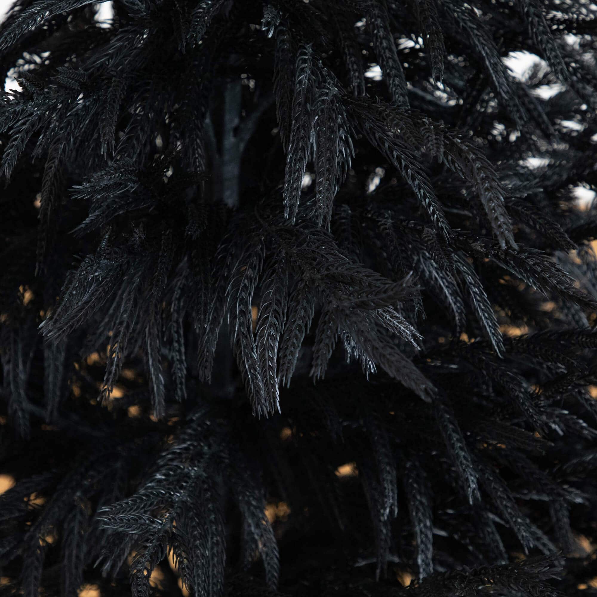 5ft. Artificial Halloween Real Touch Black Norfolk Pine Christmas Tree with Natural Look