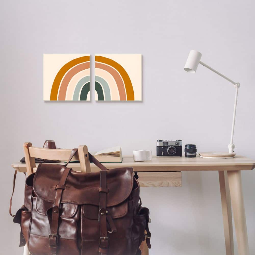 Stupell Industries Earth Toned Retro Rainbow Arches Set