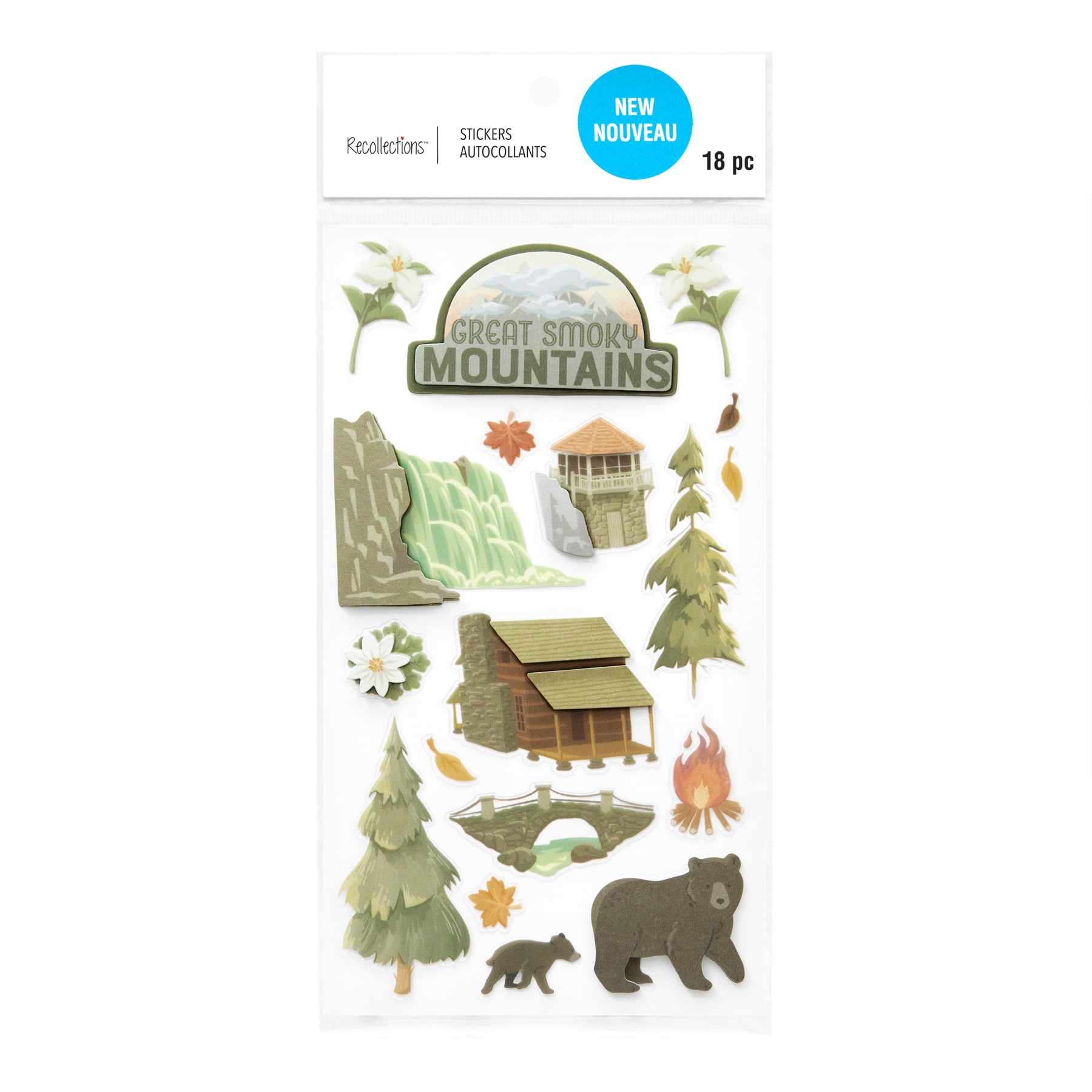 12 Pack: Smoky Mountain Dimensional Stickers by Recollections™