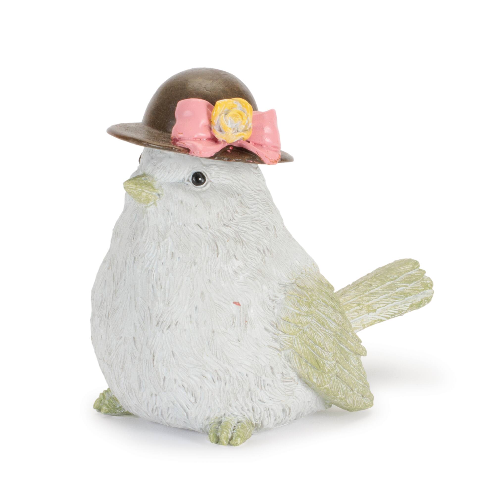 Melrose Bird with Floral Hat & Bow Figurine Set