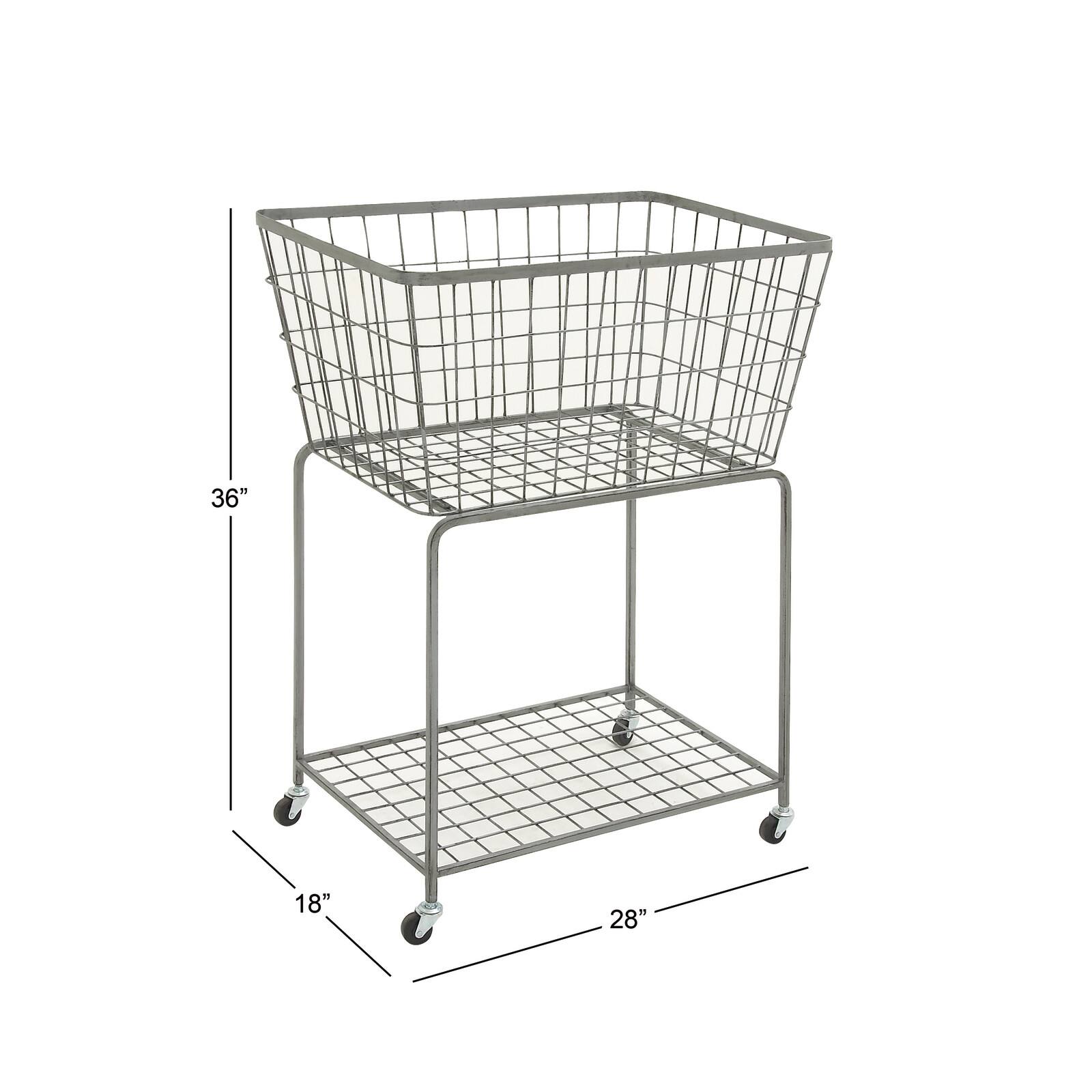 Gray Industrial Metal Storage Cart