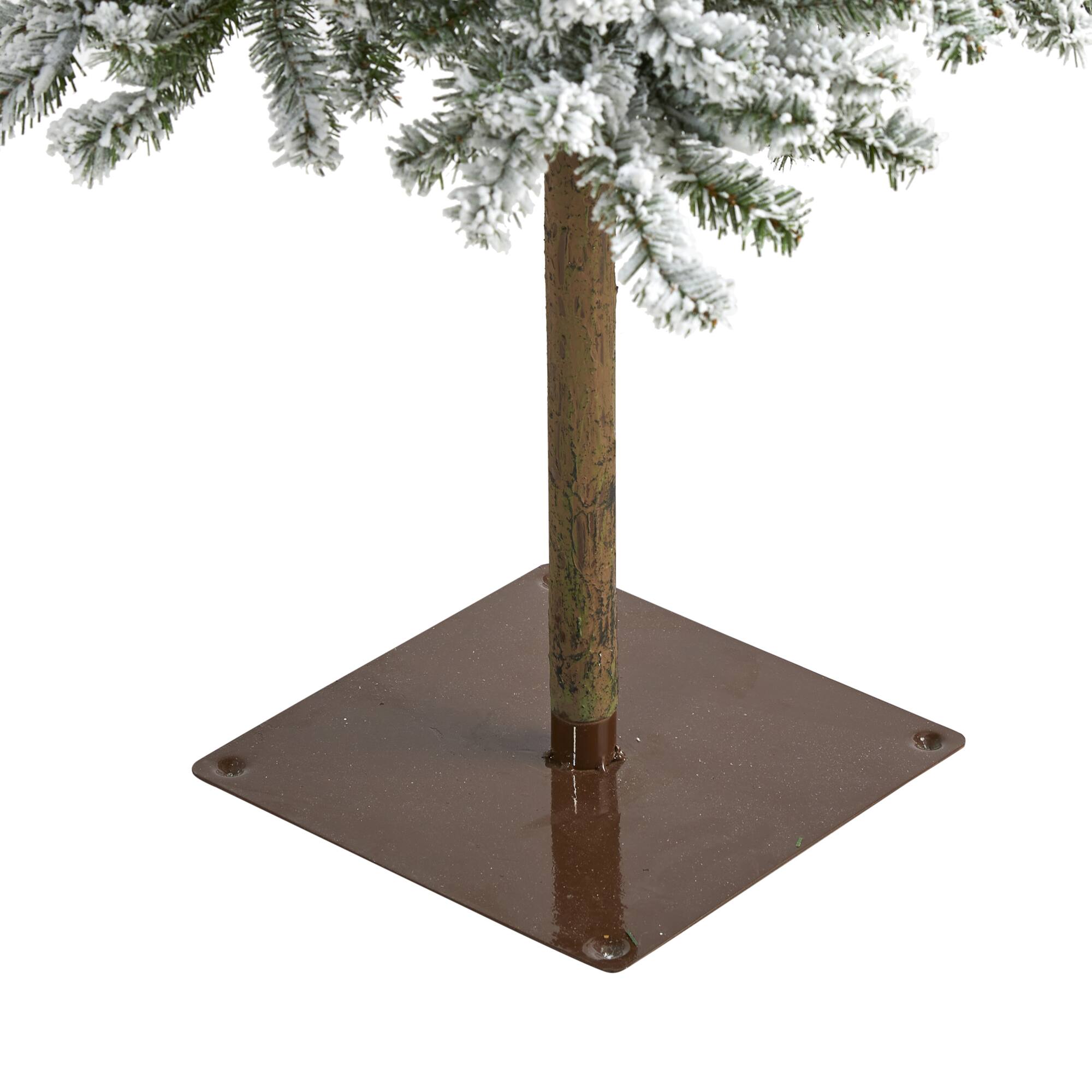 6ft. Pre-Lit Flocked Alpine Artificial Christmas Tree, Clear LED Lights