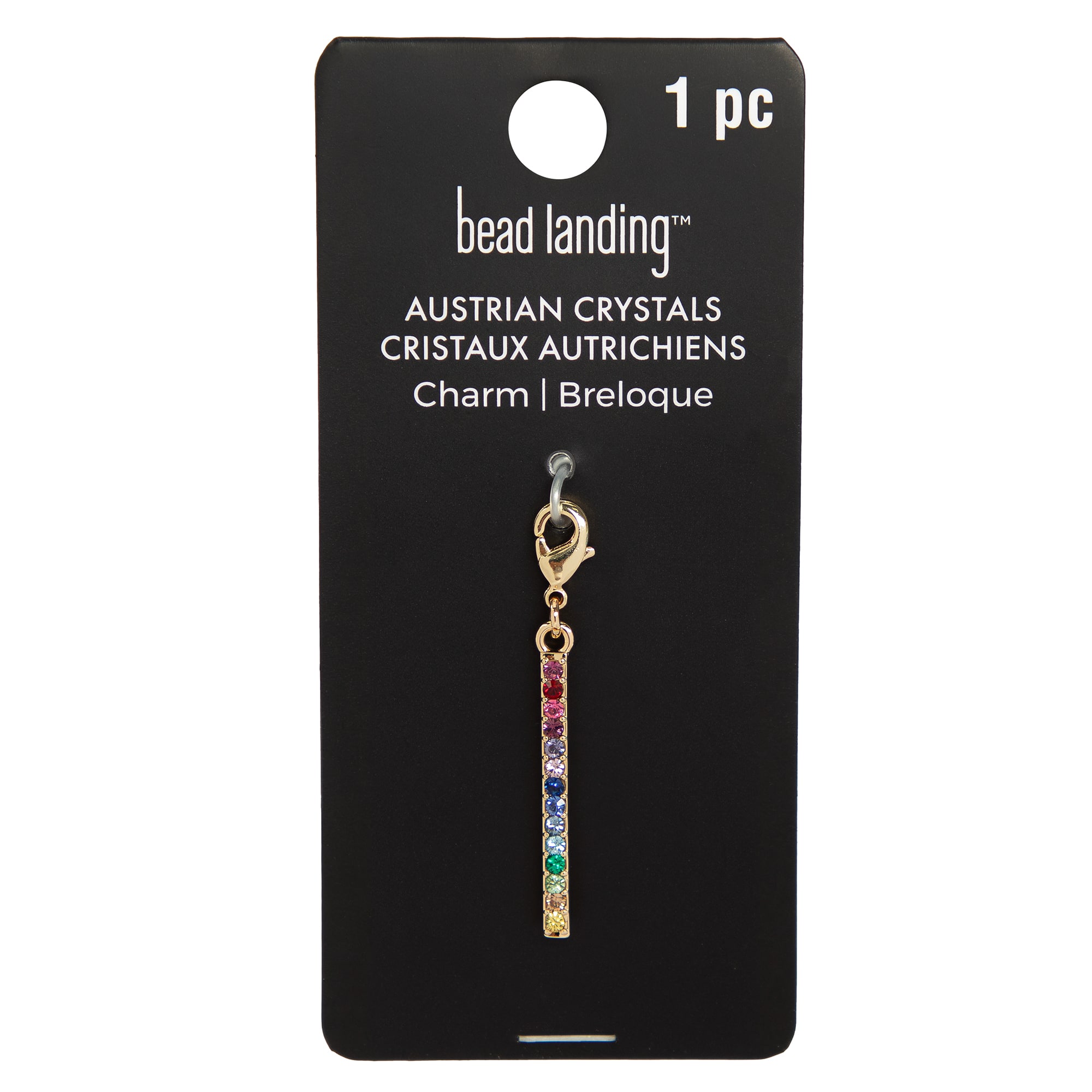 Gold Rainbow Bar Austrian Crystal Charm by Bead Landing™