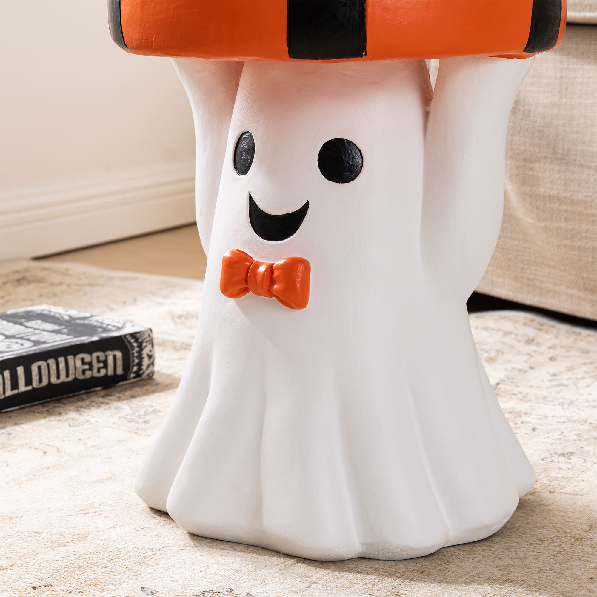 Glitzhome® 14.75" Halloween MGO Ghost Stool