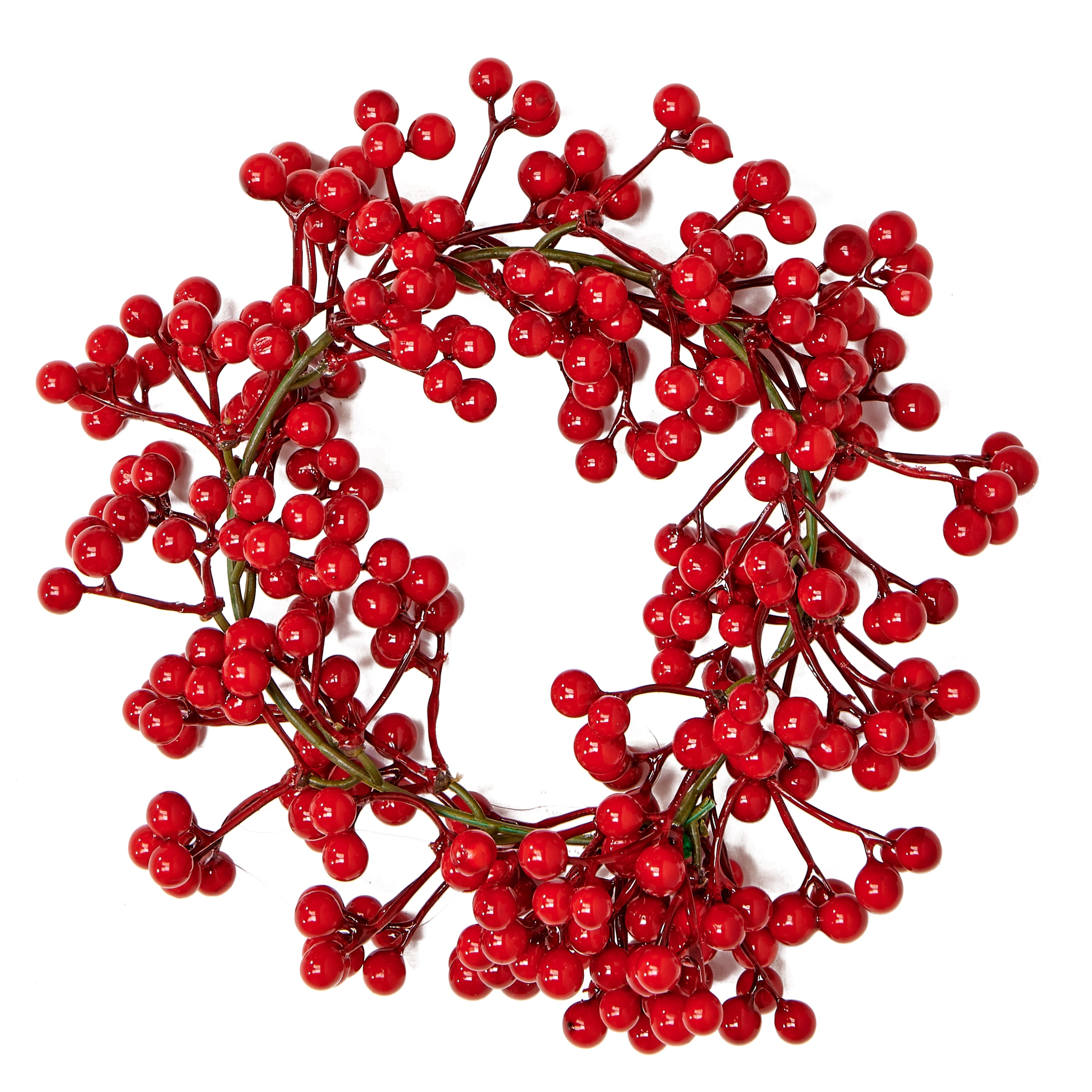 4.5" Christmas Red Berry Pillar Candle Ring