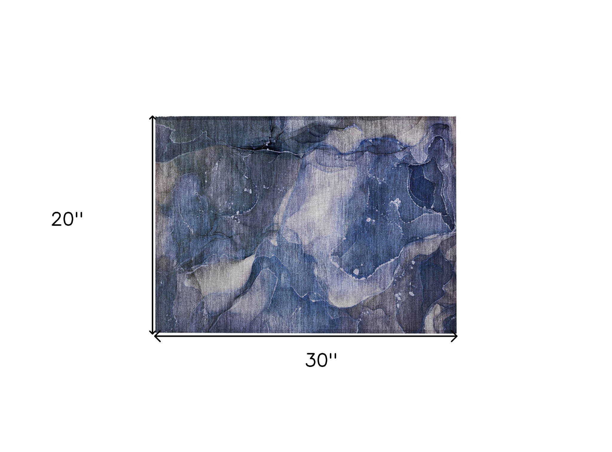 HomeRoots 20" x 30" Blue Abstract Washable Outdoor Area Rug