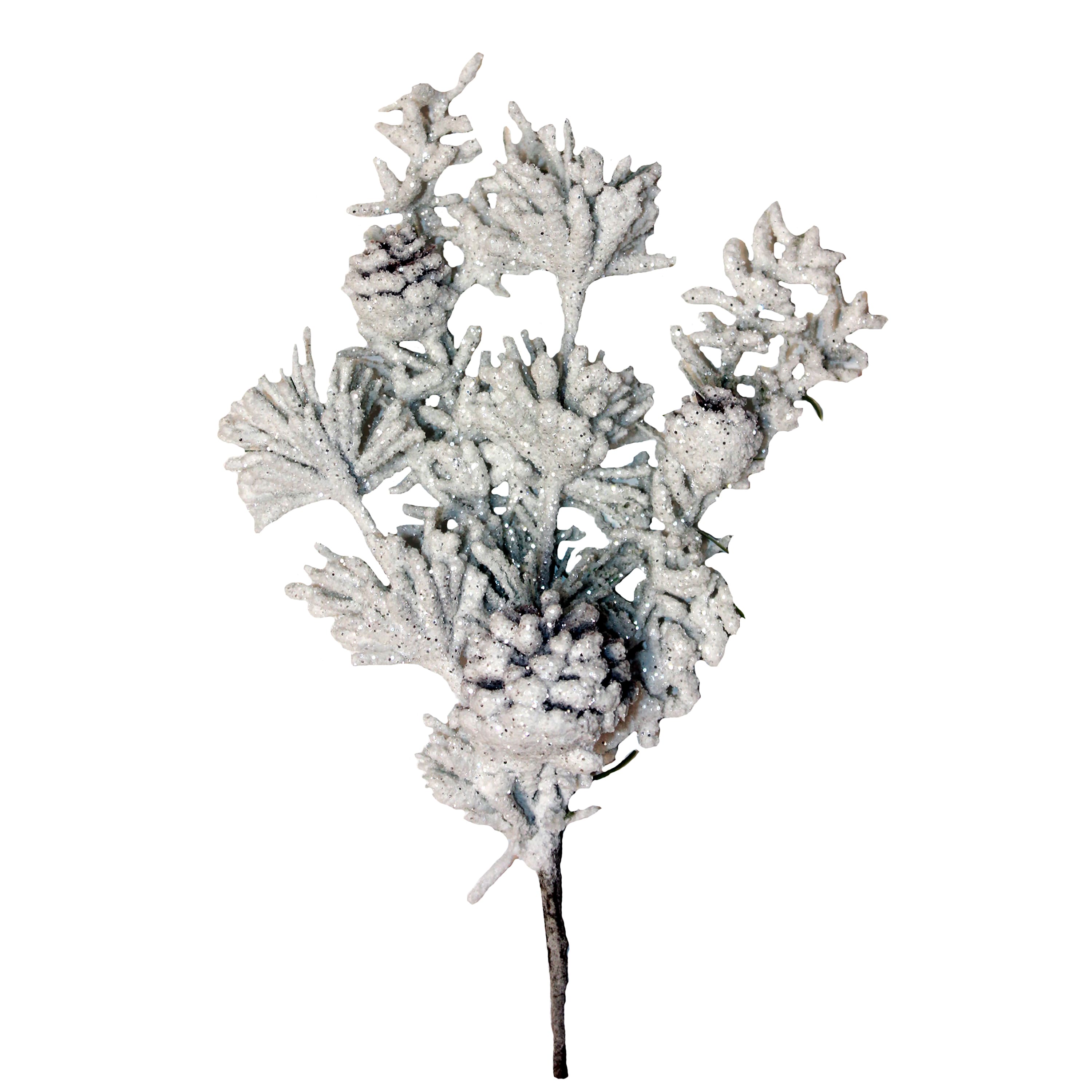 12" Snowy Pine Branch Artificial Christmas Pick, 4ct.