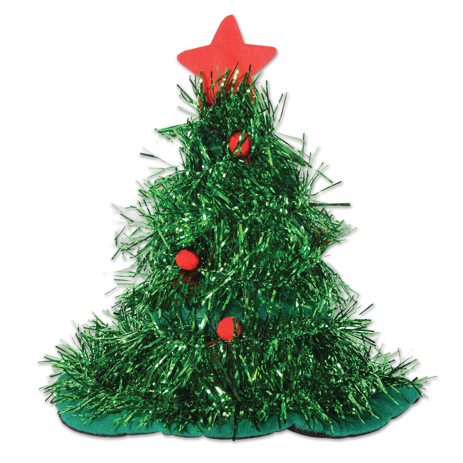 Beistle Adult Green Tinsel Christmas Tree Hat