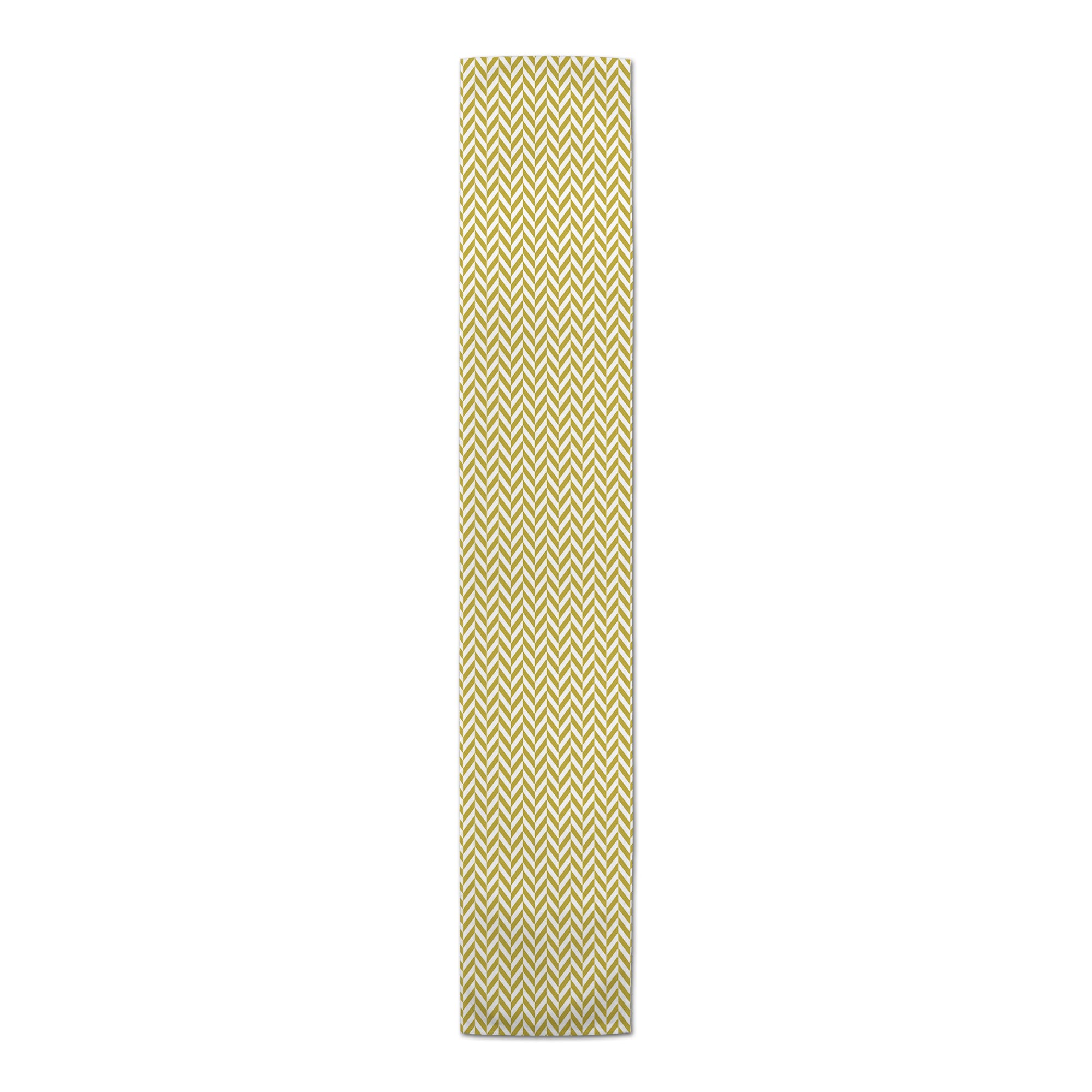 Gold & White Chevron Outdoor Table Runner