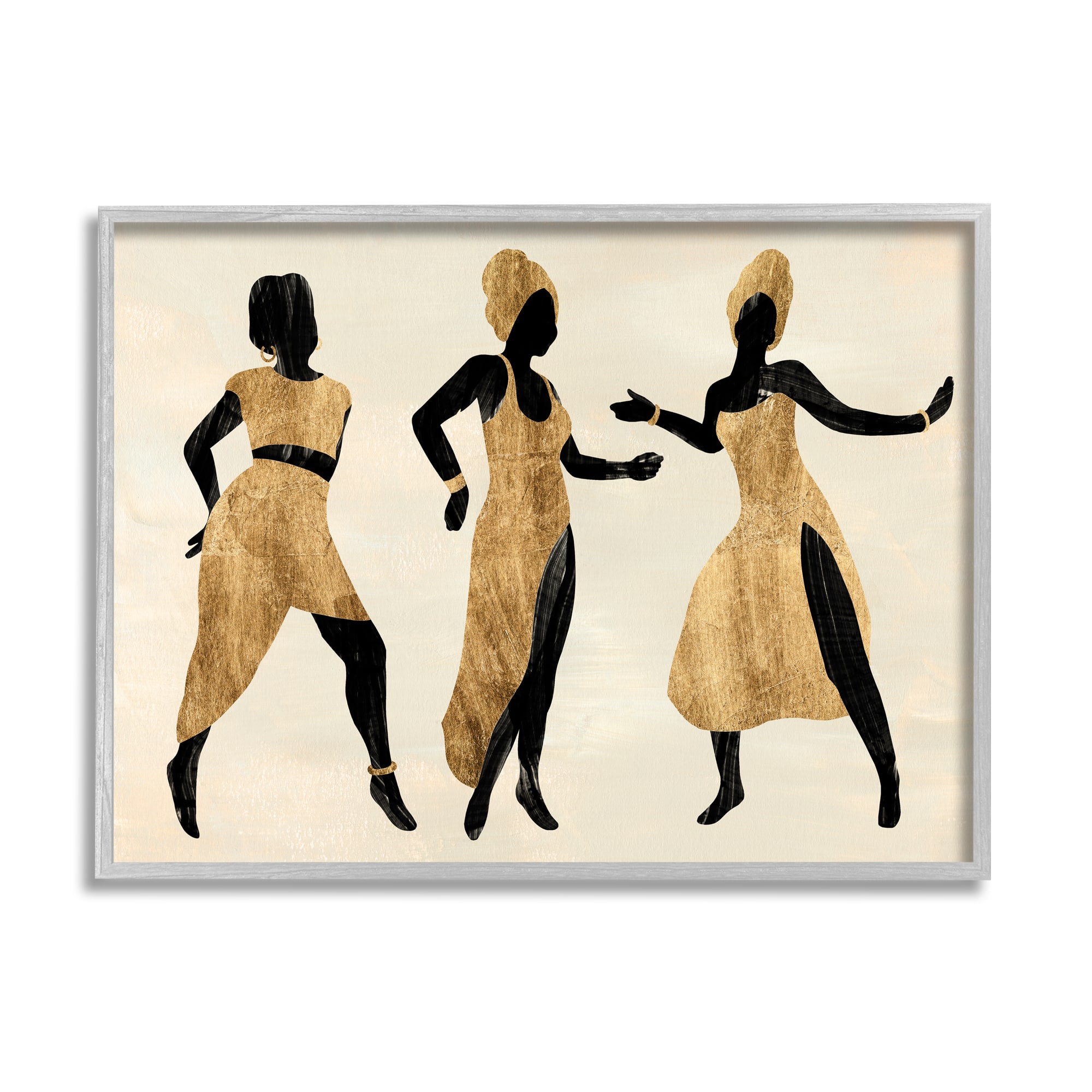 Stupell Industries Powerful Women Dancing African Glam Fashion Black Beige in Frame Wall Art