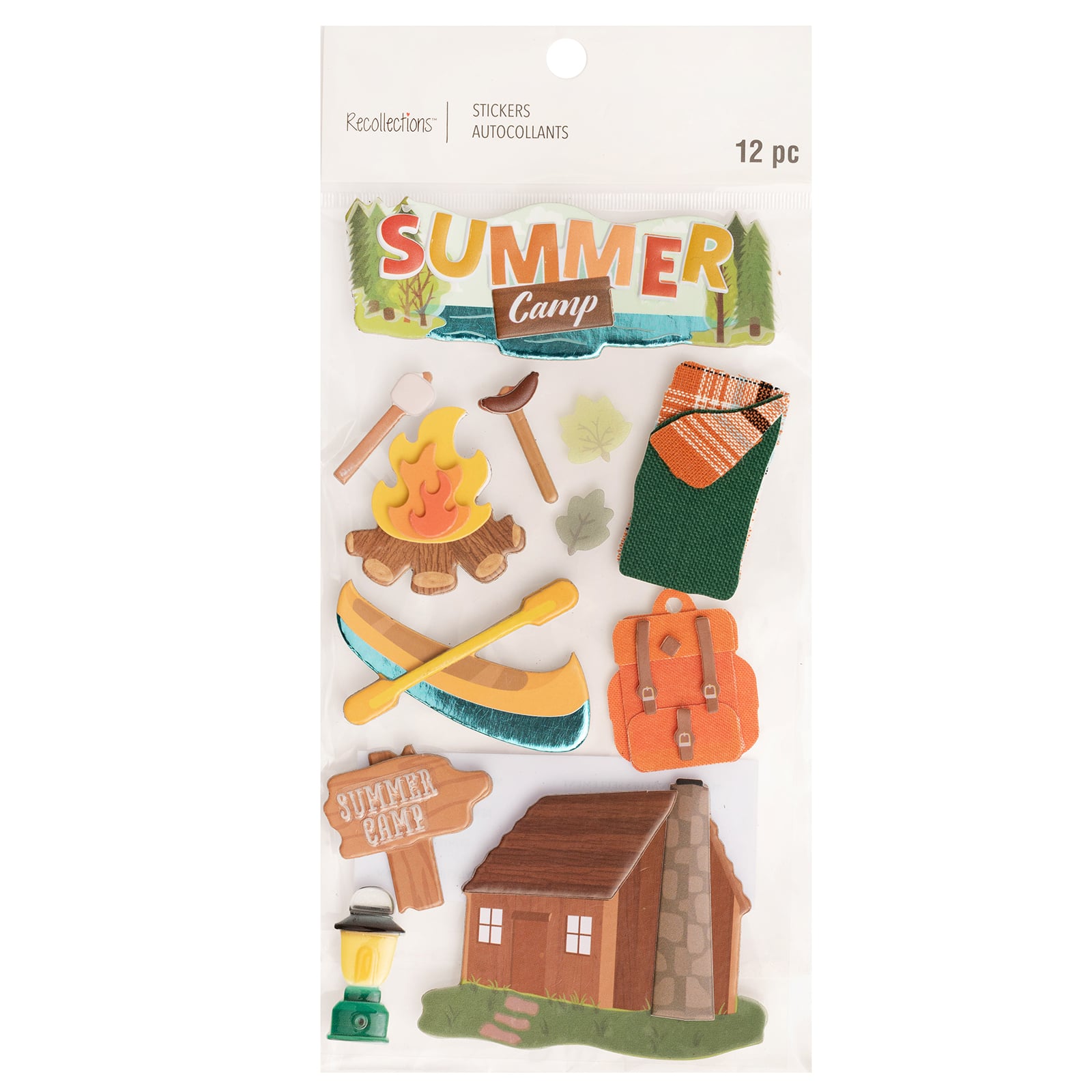 12 Pack: Summer Camp Stickers by Recollections™